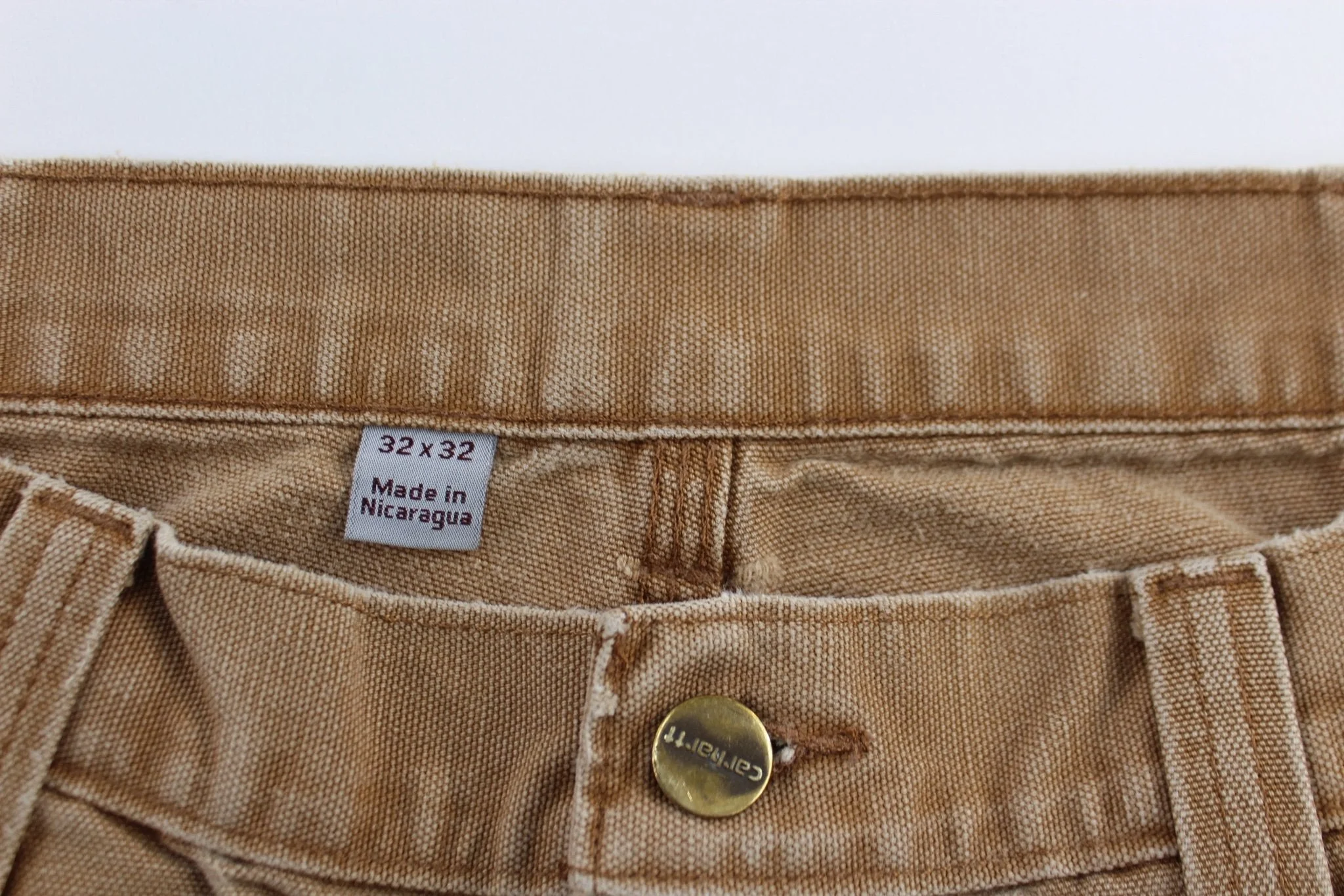 Carhartt Logo Patch Tan Carpenter Pants - Image 3