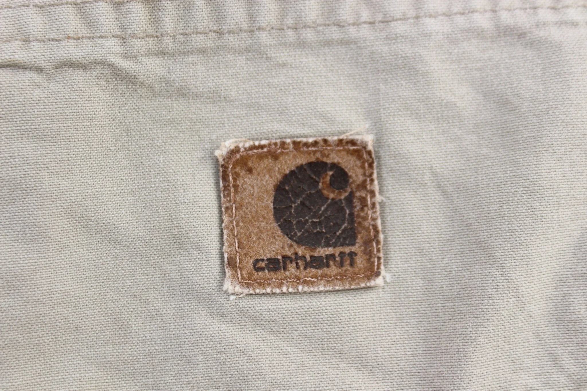 Carhartt Logo Patch Tan Carpenter Pants - Image 3