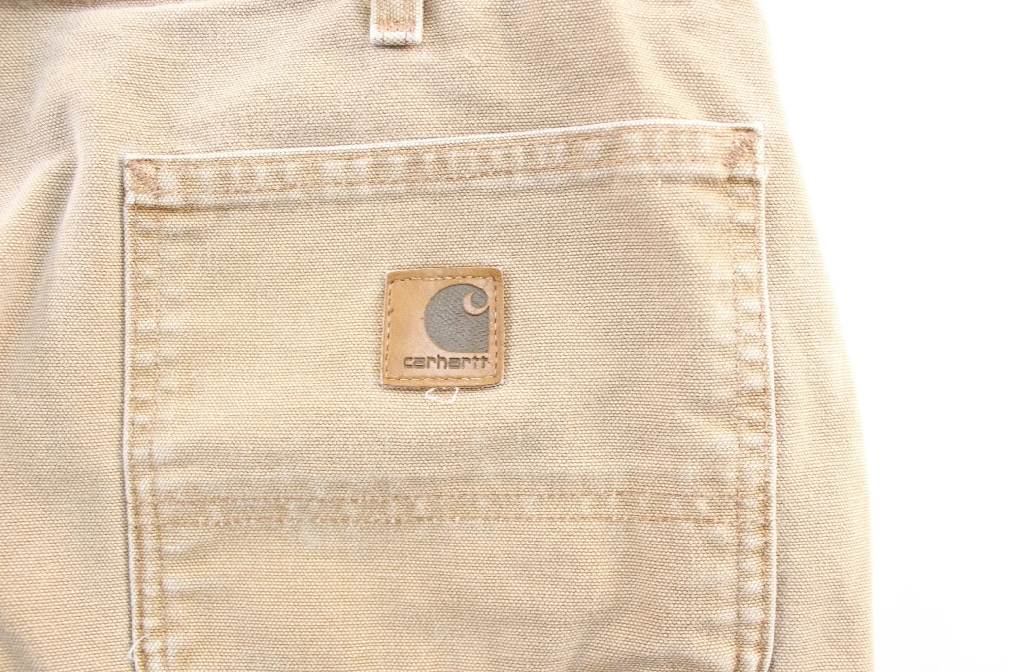 Carhartt Logo Patch Tan Carpenter Shorts - Image 3