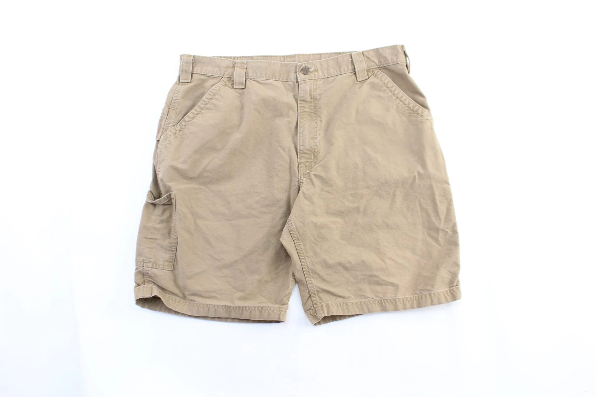 Carhartt Logo Patch Tan Carpenter Shorts
