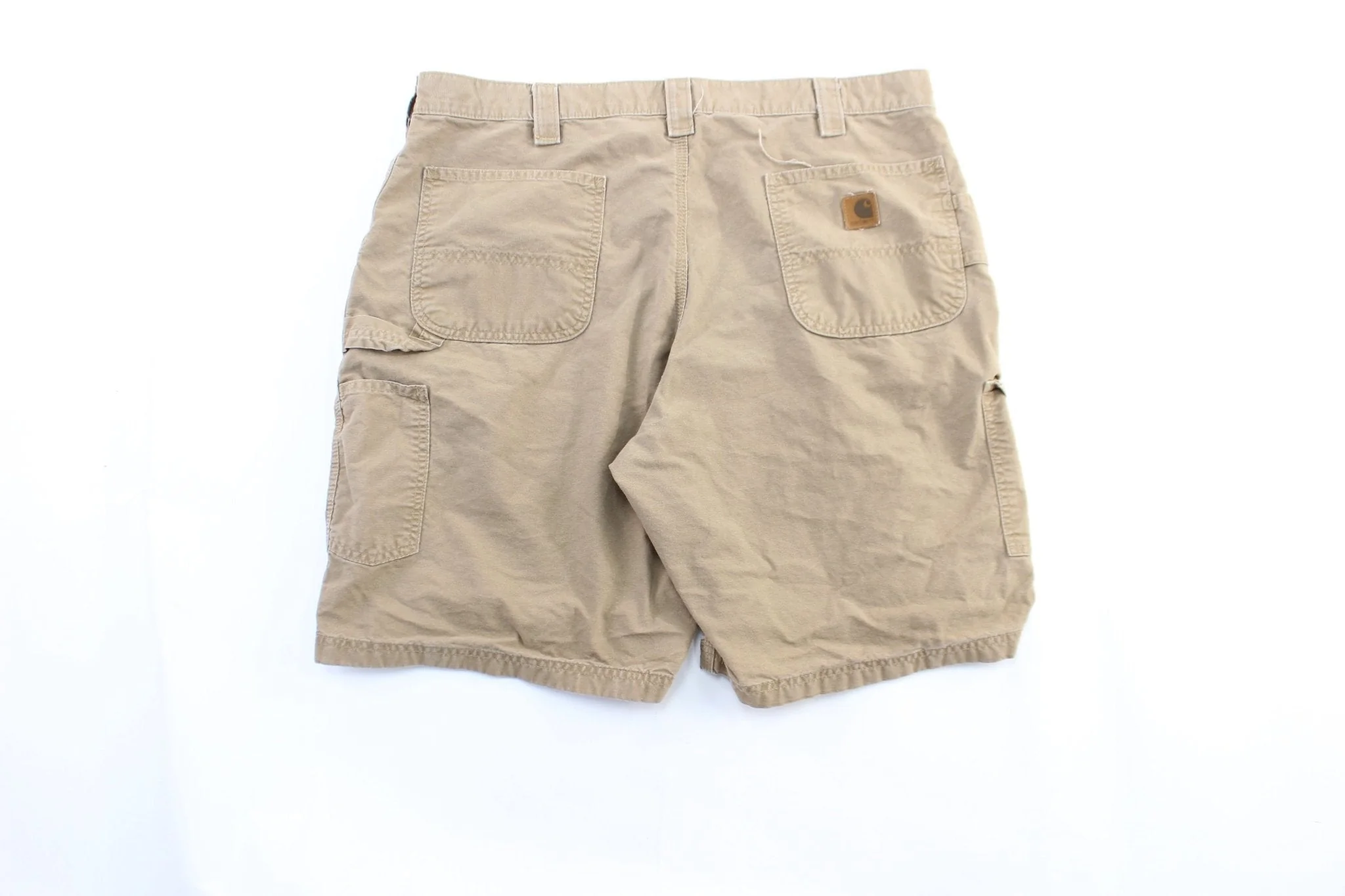 Carhartt Logo Patch Tan Carpenter Shorts - Image 2