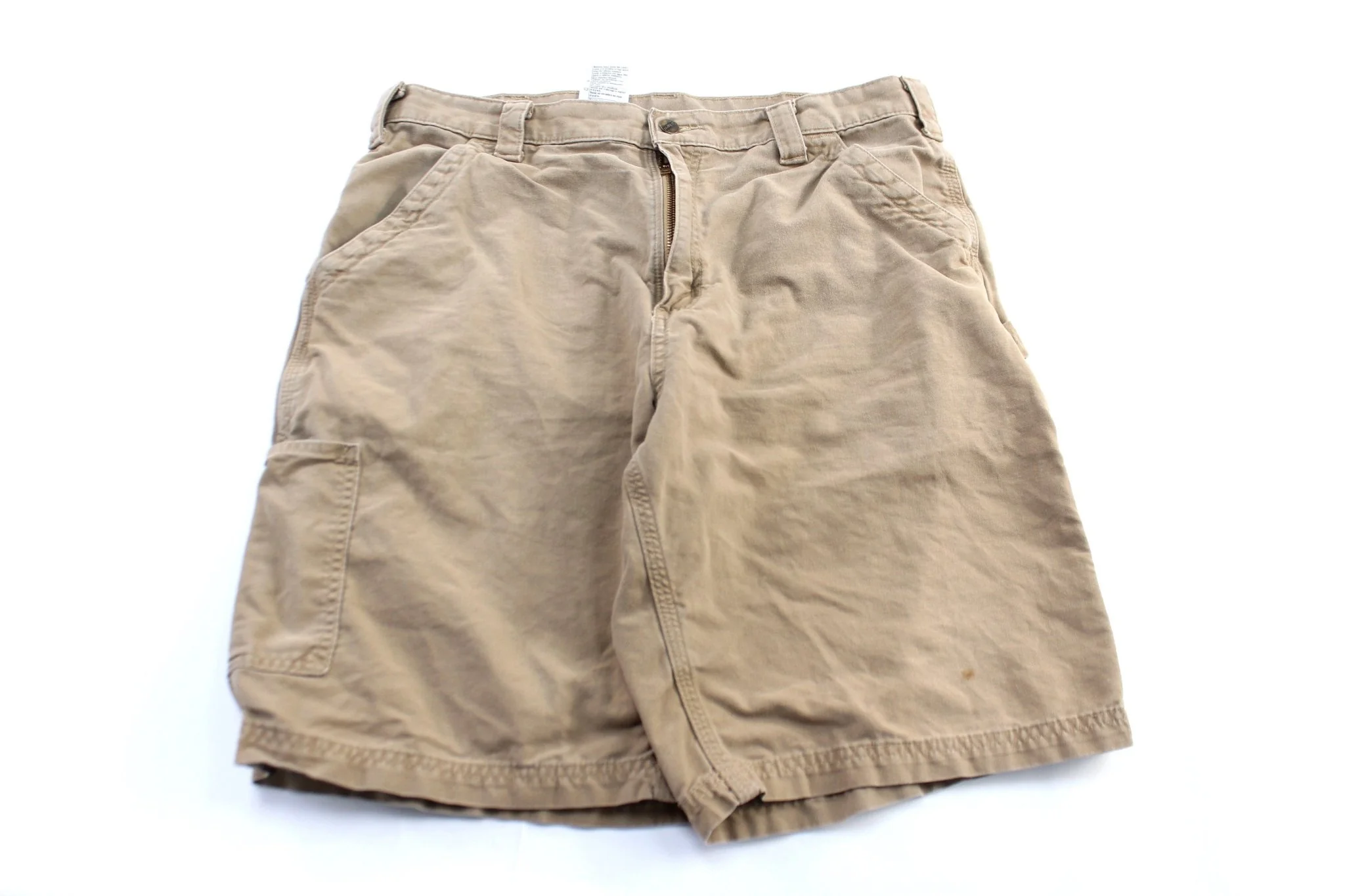 Carhartt Logo Patch Tan Carpenter Shorts