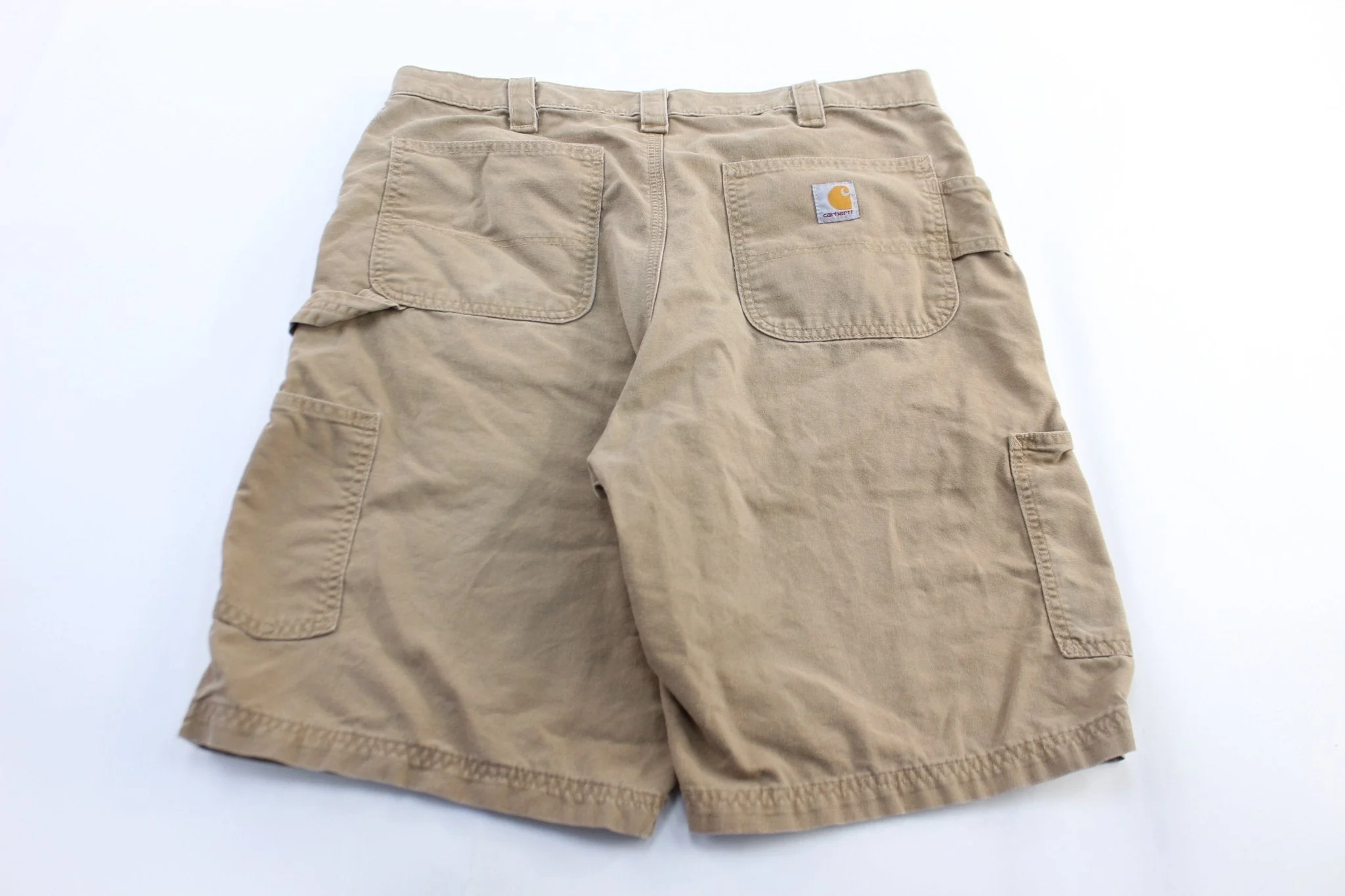 Carhartt Logo Patch Tan Carpenter Shorts - Image 2