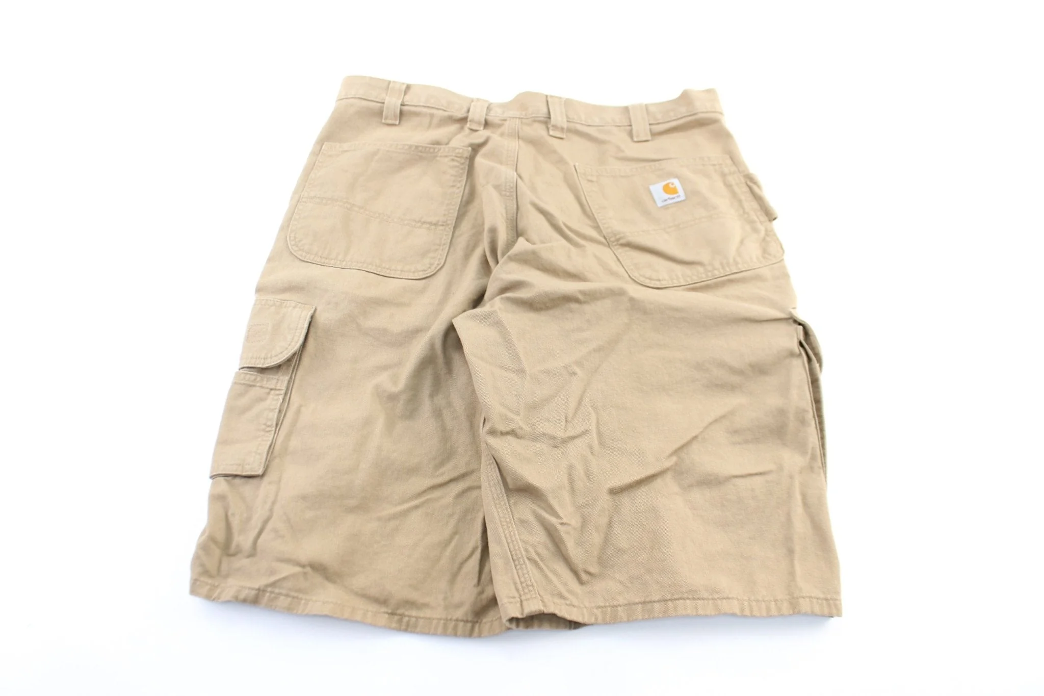 Carhartt Logo Patch Tan Carpenter Shorts - Image 2