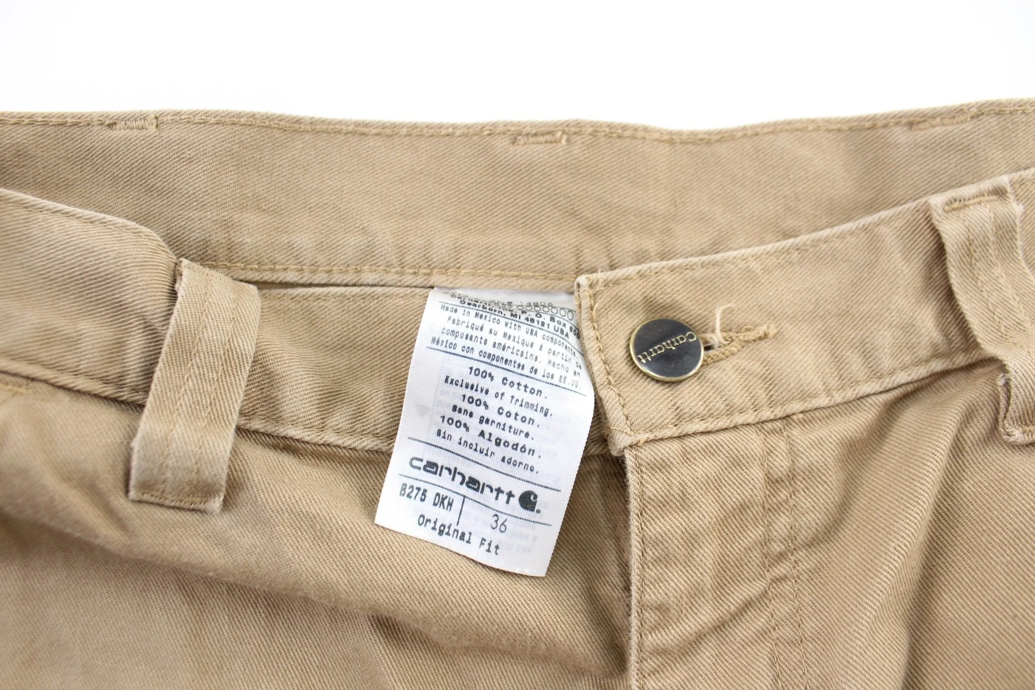 Carhartt Logo Patch Tan Carpenter Shorts - Image 3
