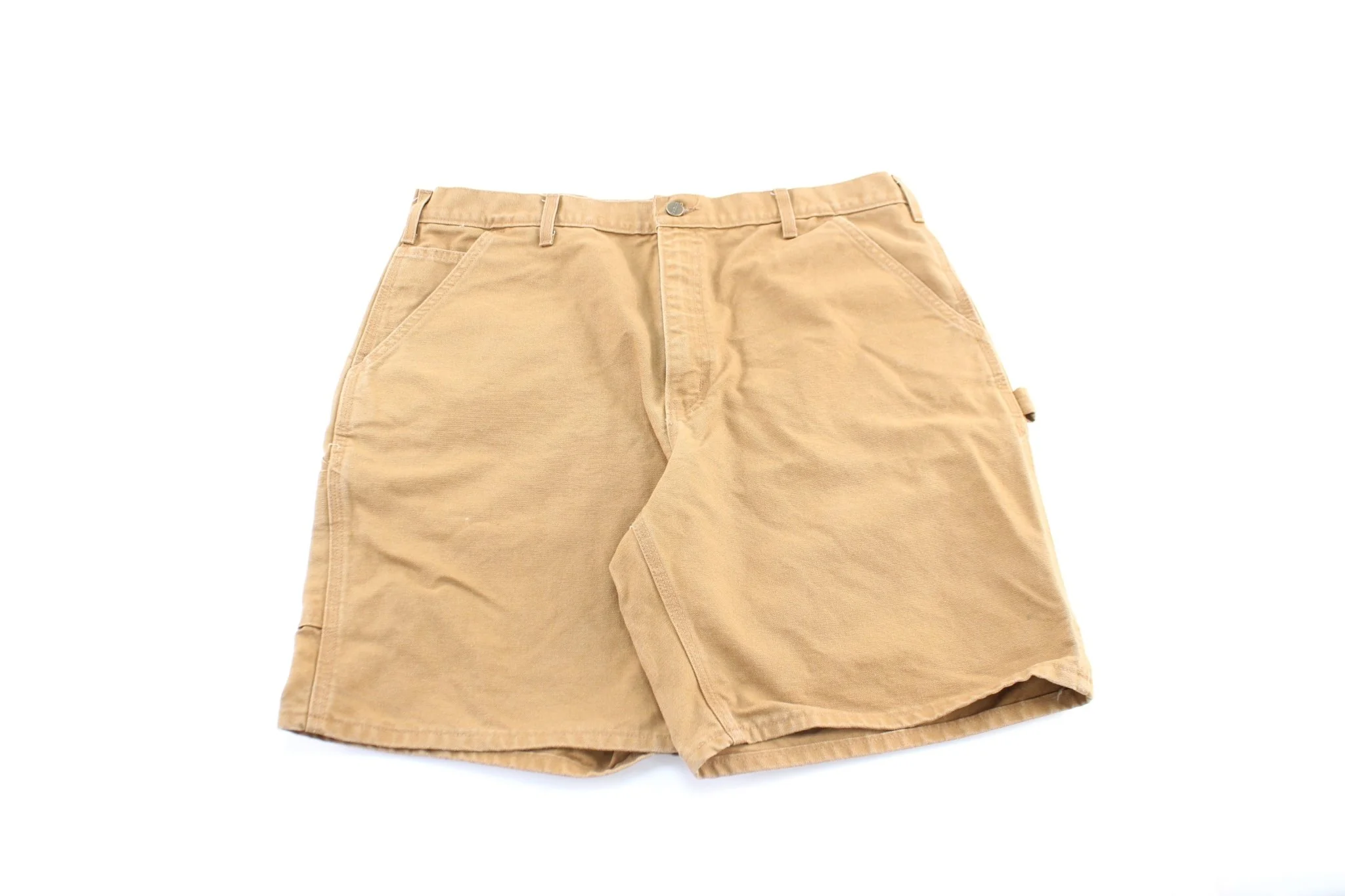 Carhartt Logo Patch Tan Carpenter Shorts