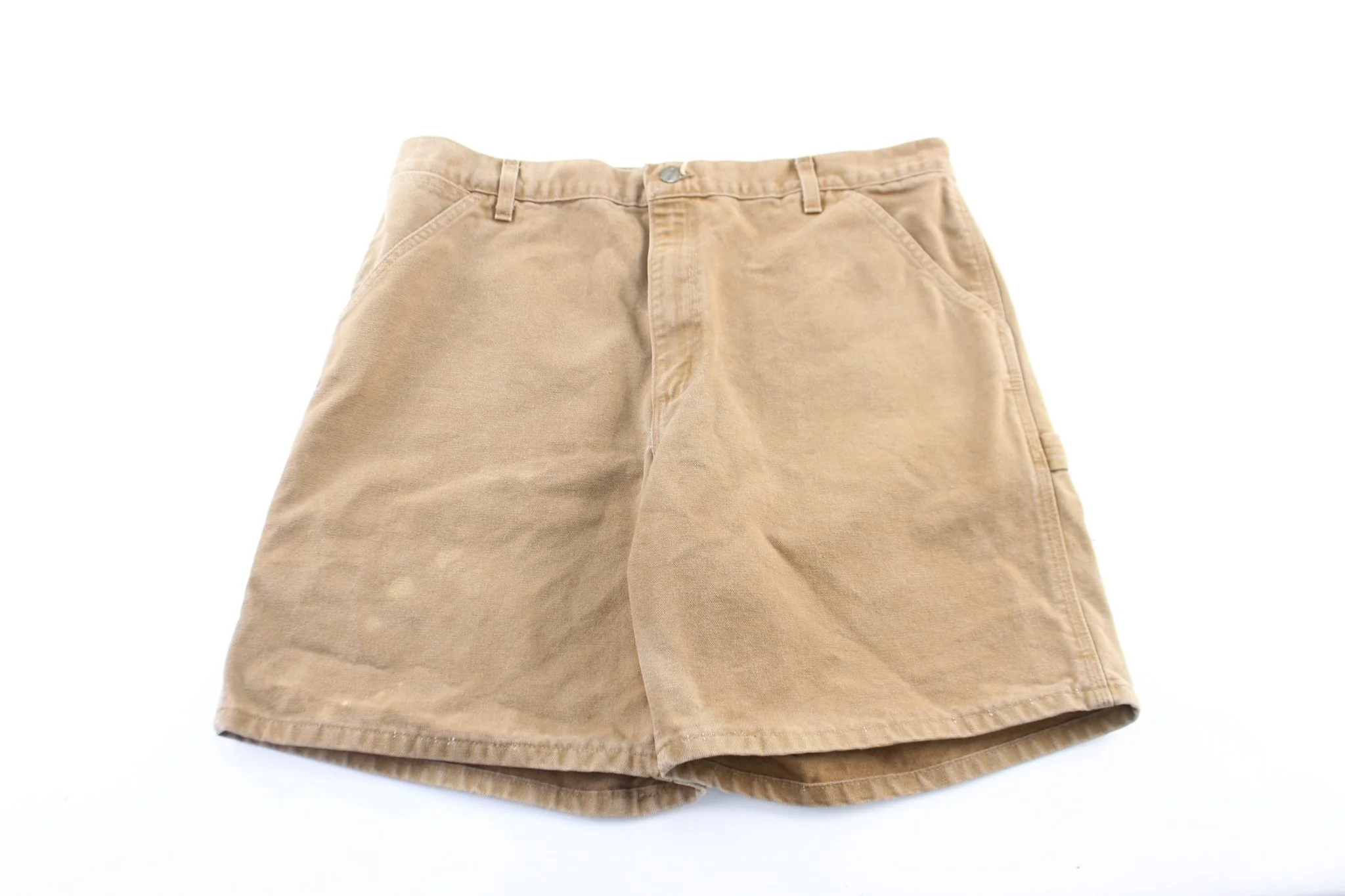 Carhartt Logo Patch Tan Carpenter Shorts