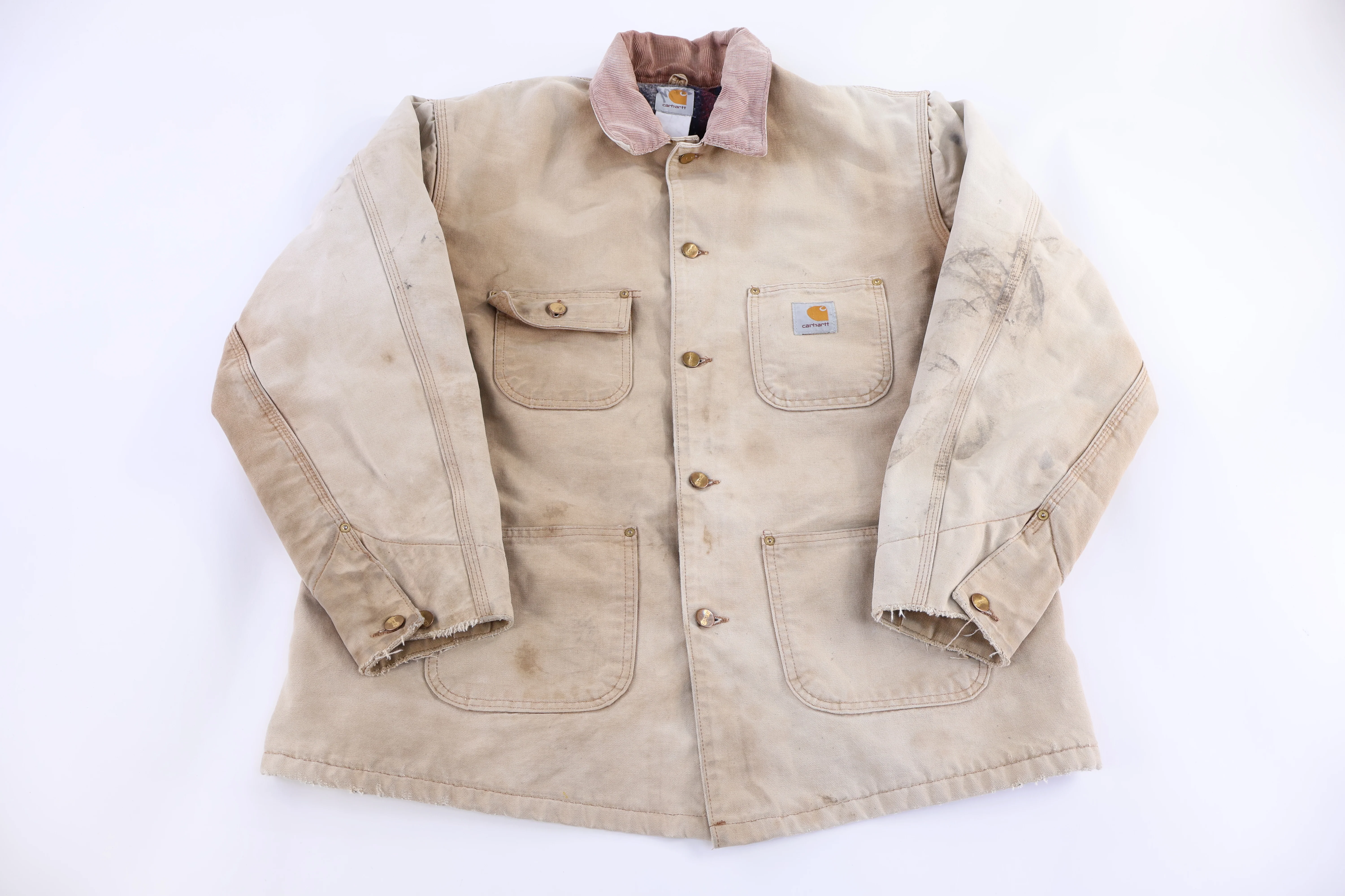 Carhartt Logo Patch Tan Chore Jacket