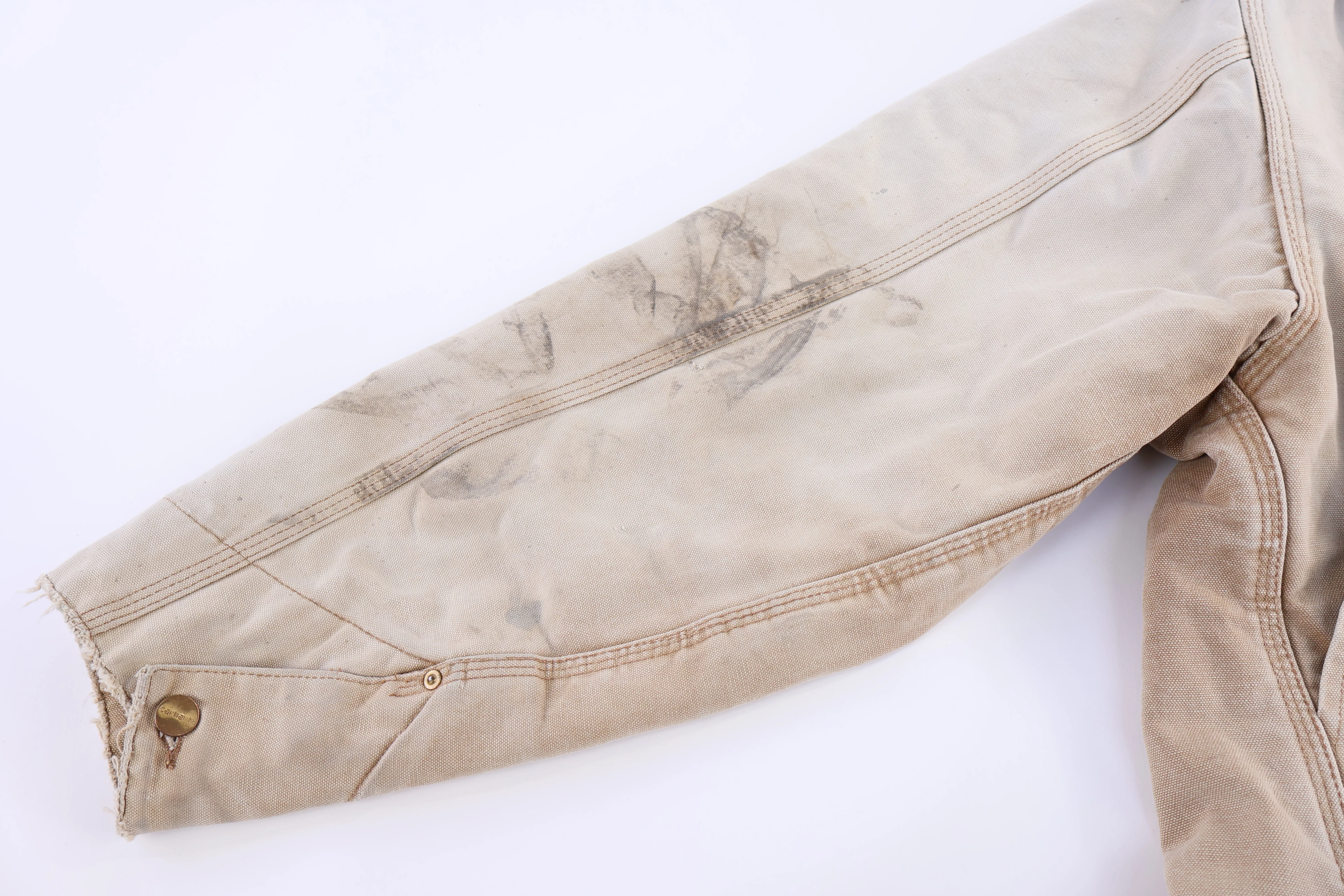 Carhartt Logo Patch Tan Chore Jacket - Image 3