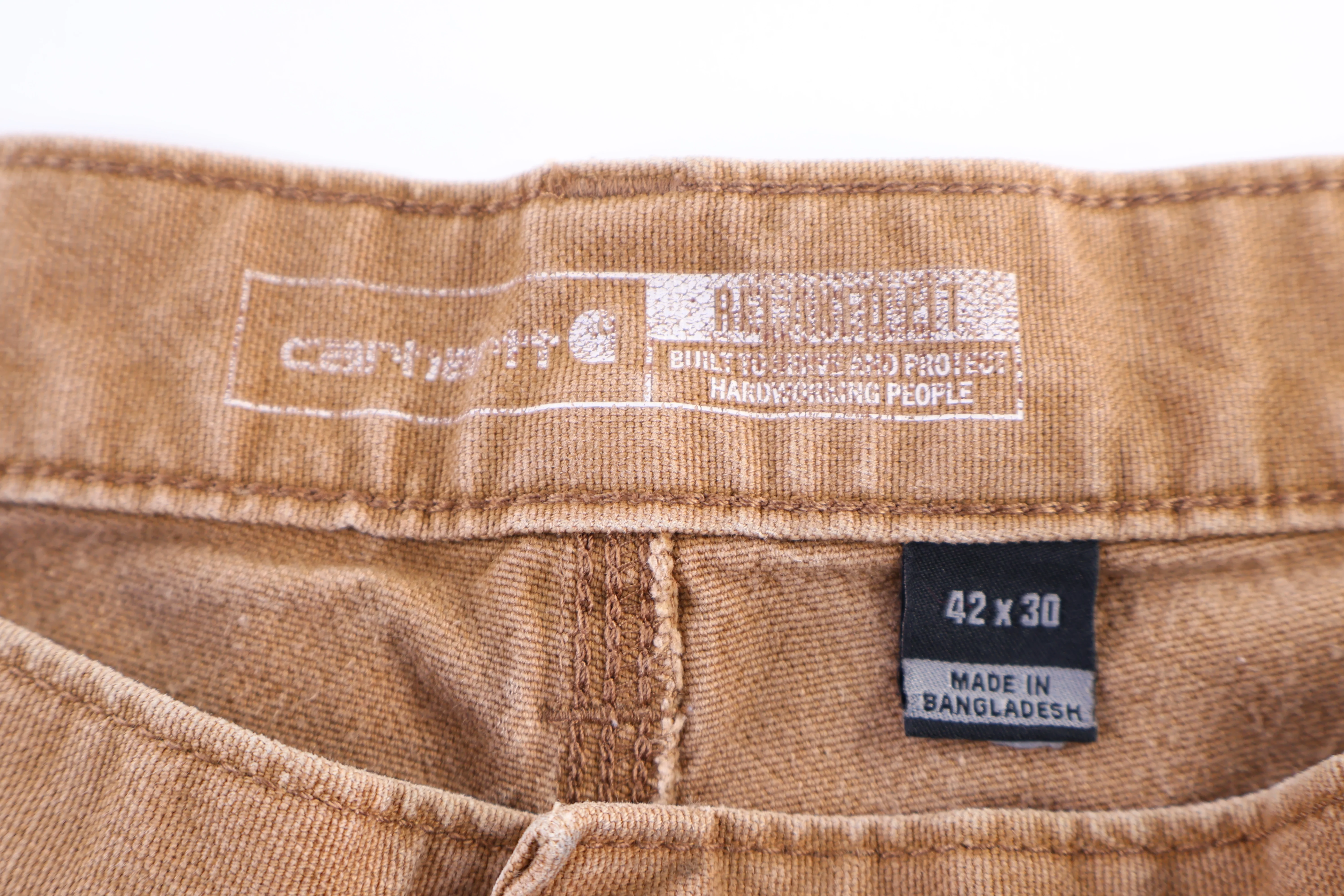 Carhartt Logo Patch Tan Double Knee Pants - Image 4