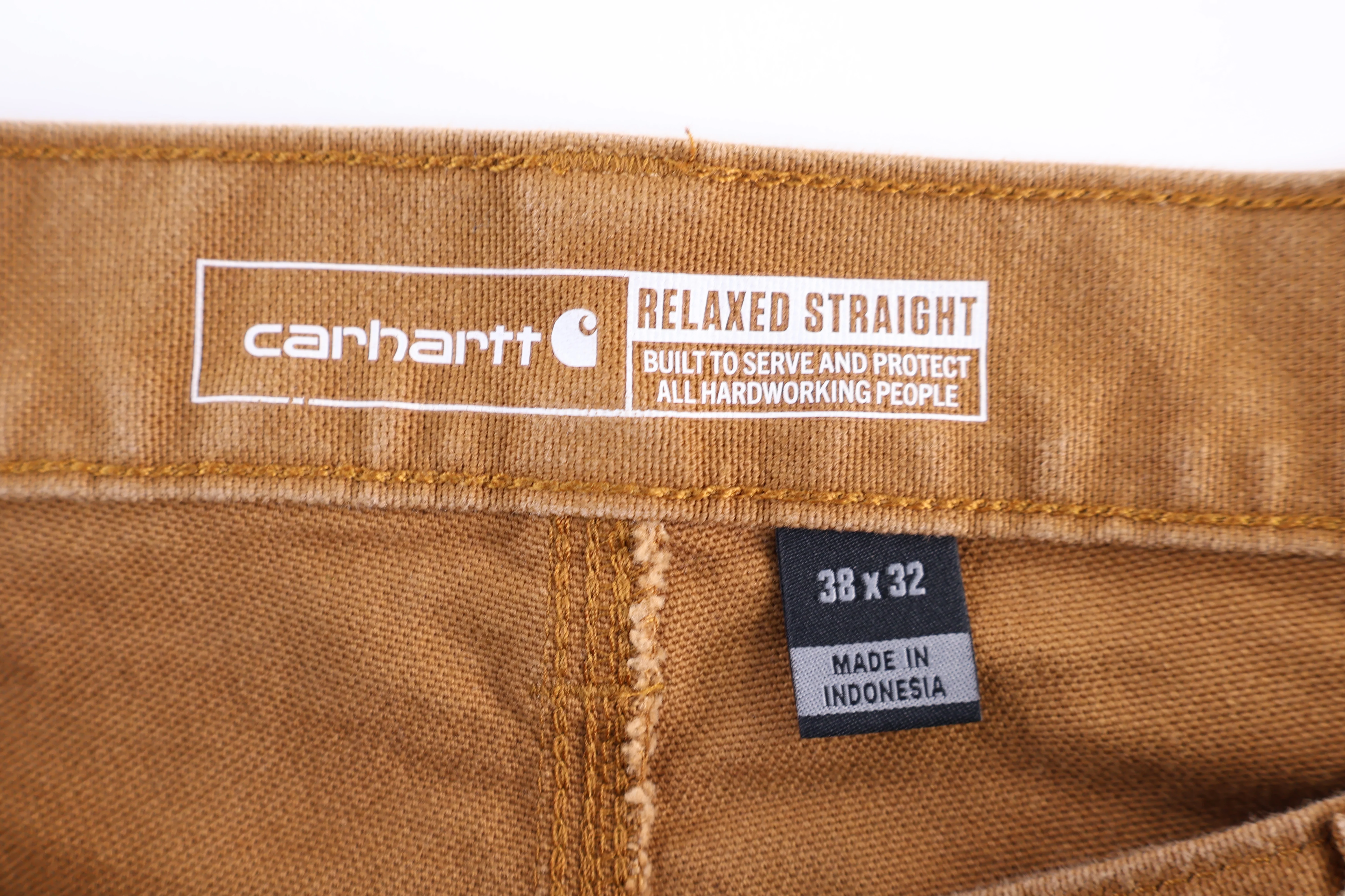 Carhartt Logo Patch Tan Double Knee Pants - Image 3