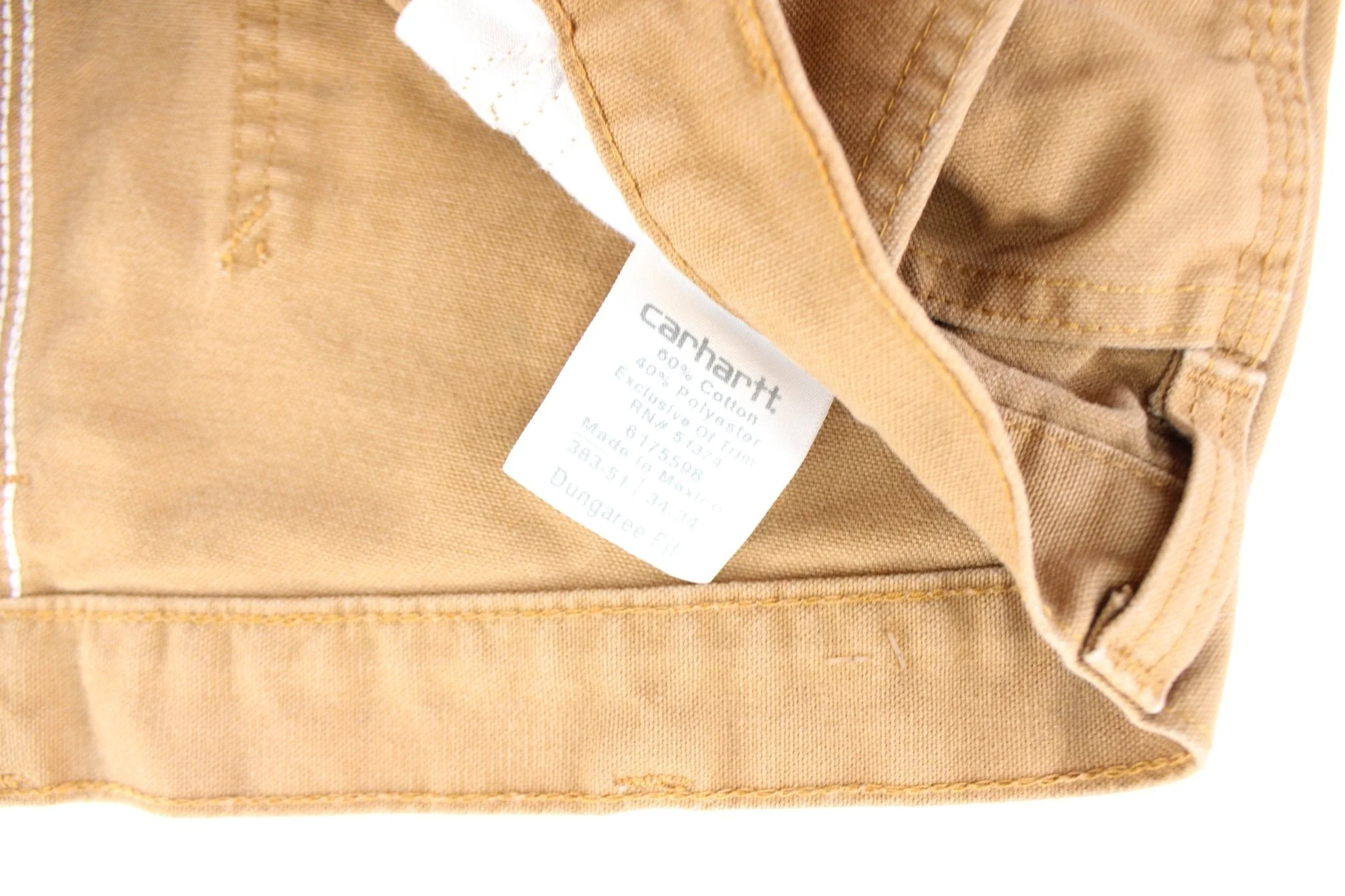 Carhartt Logo Patch Tan Dungaree Fit Pants - Image 3