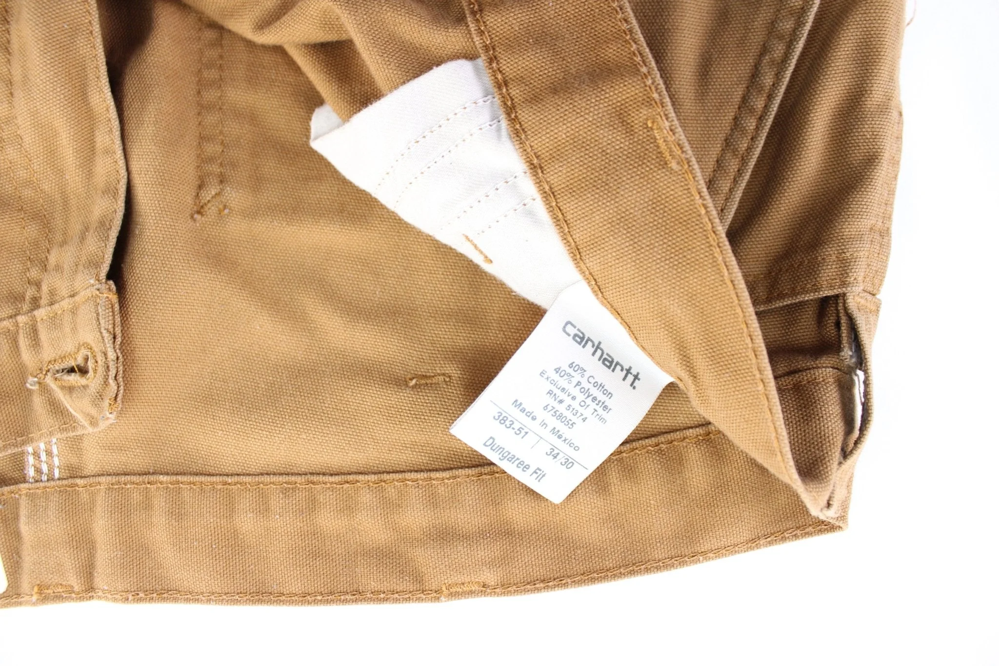 Carhartt Logo Patch Tan Dungaree Fit Pants - Image 4