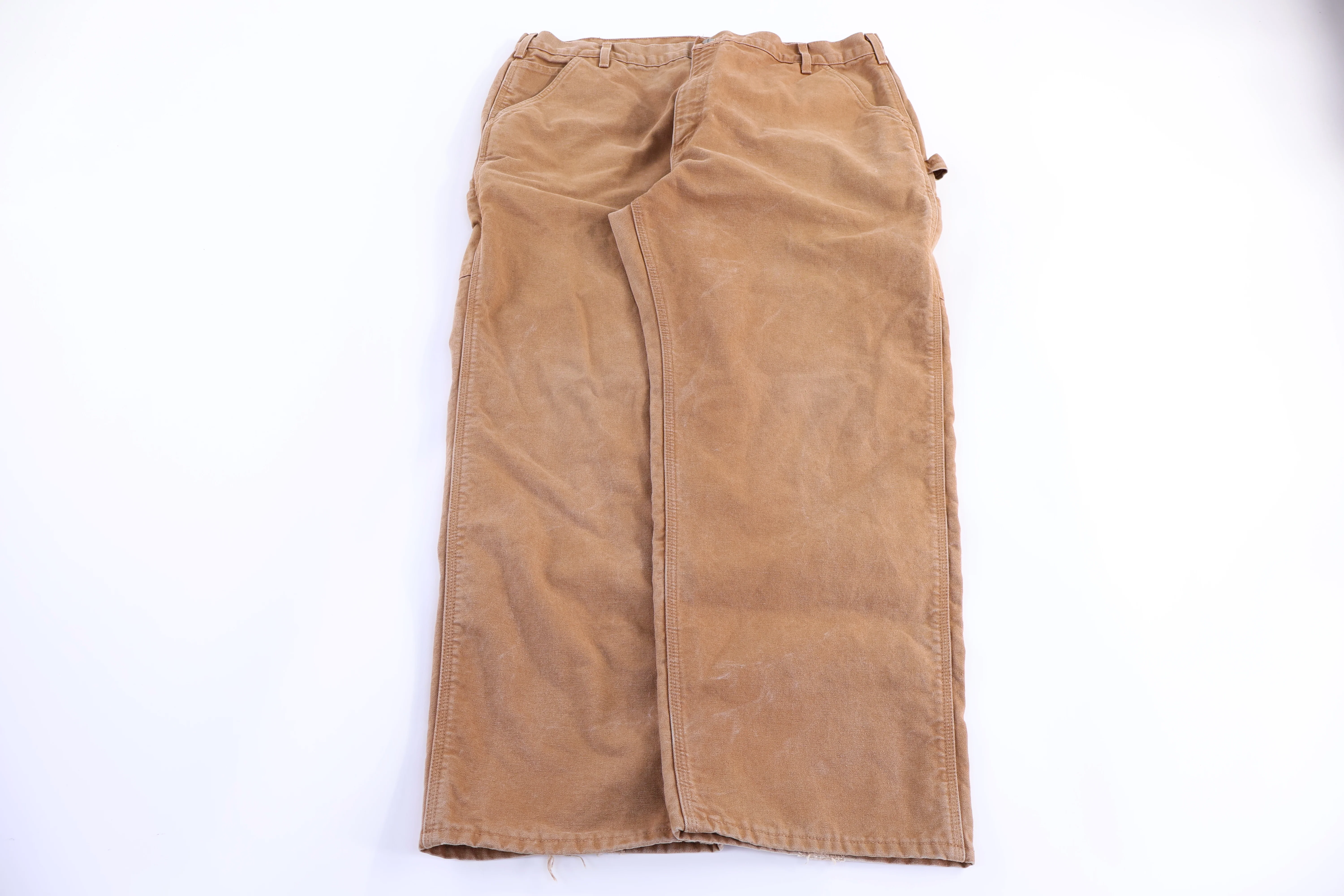 Carhartt Logo Patch Tan Flannel Lined Pants