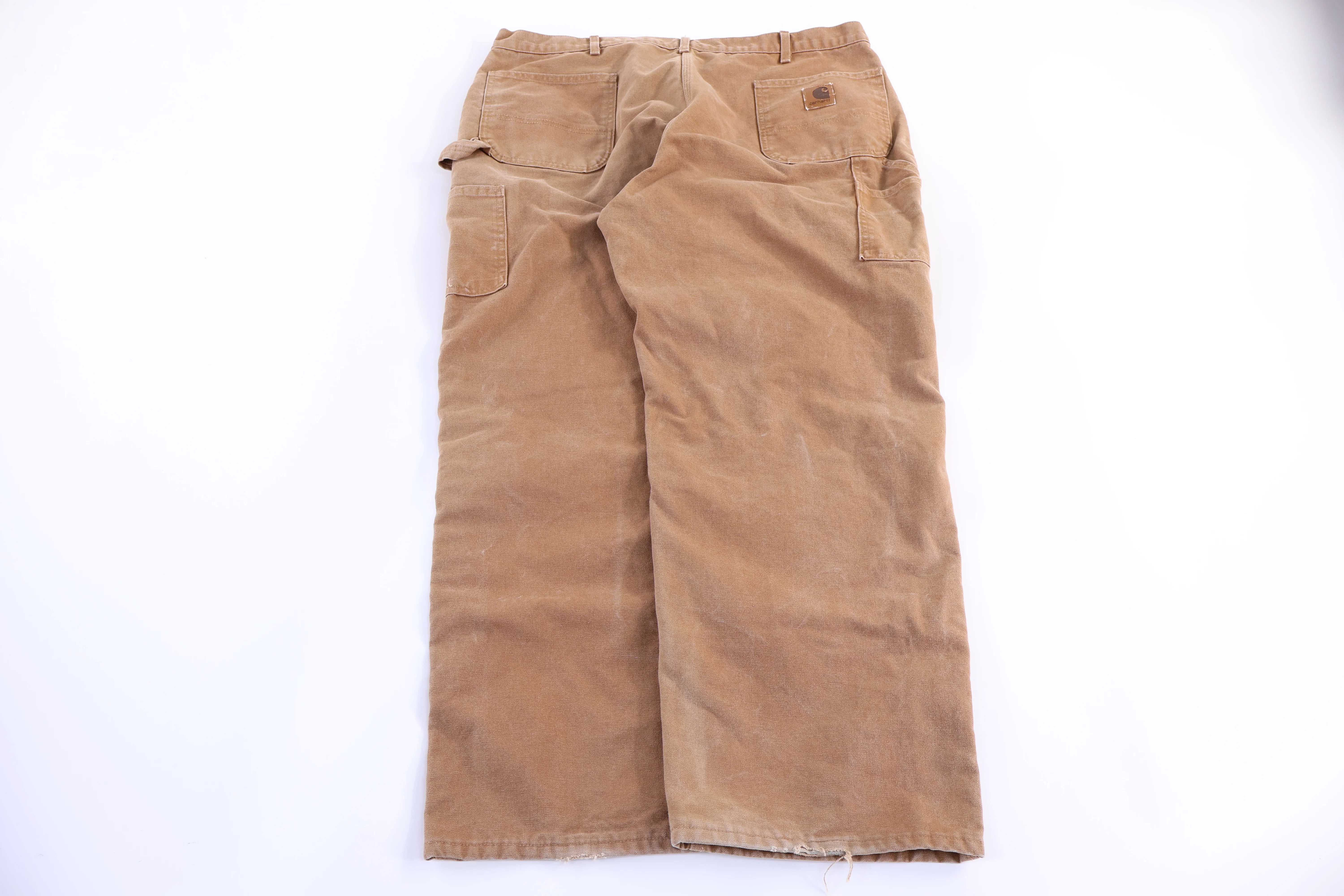 Carhartt Logo Patch Tan Flannel Lined Pants - Image 2