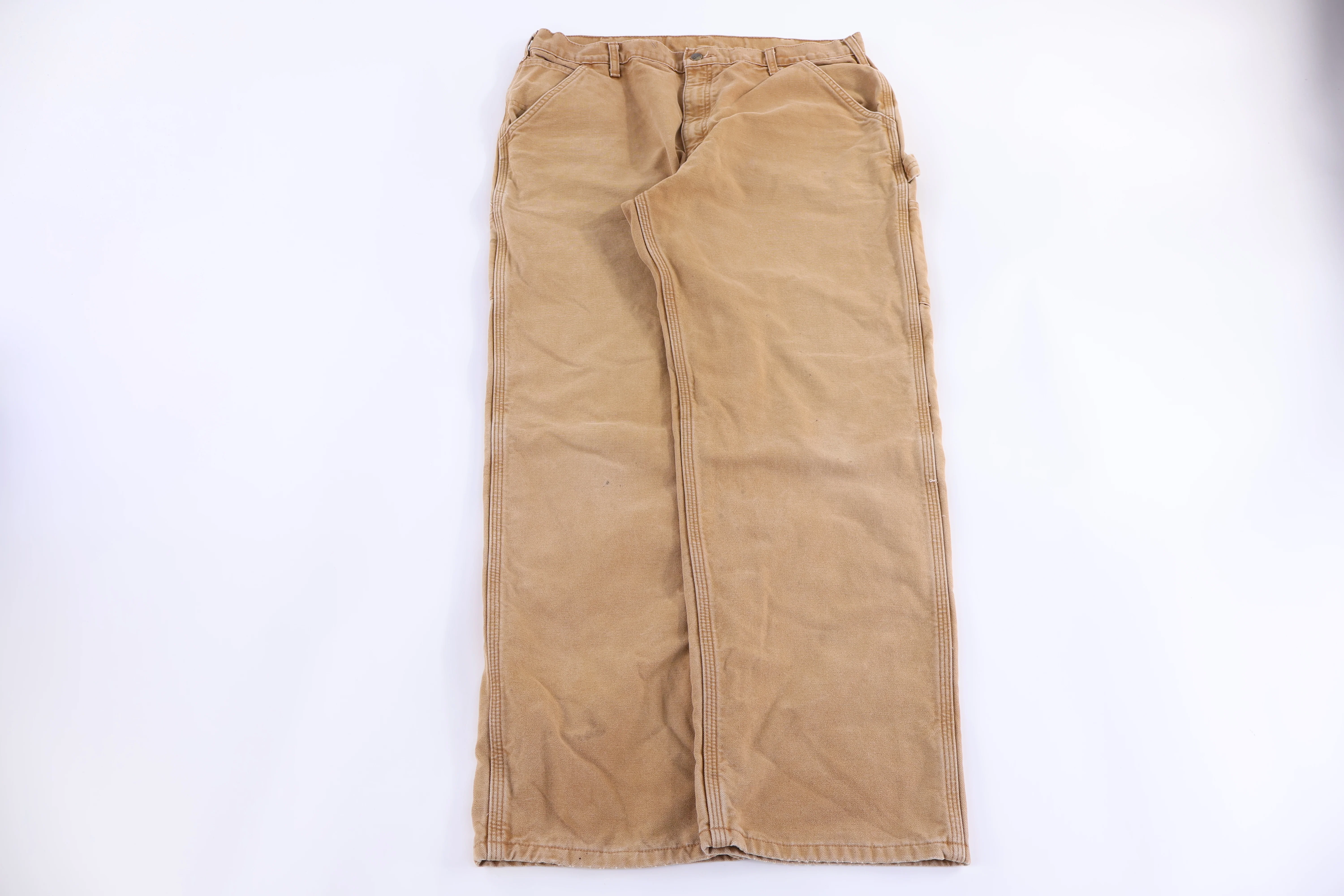 Carhartt Logo Patch Tan Flannel Lined Pants