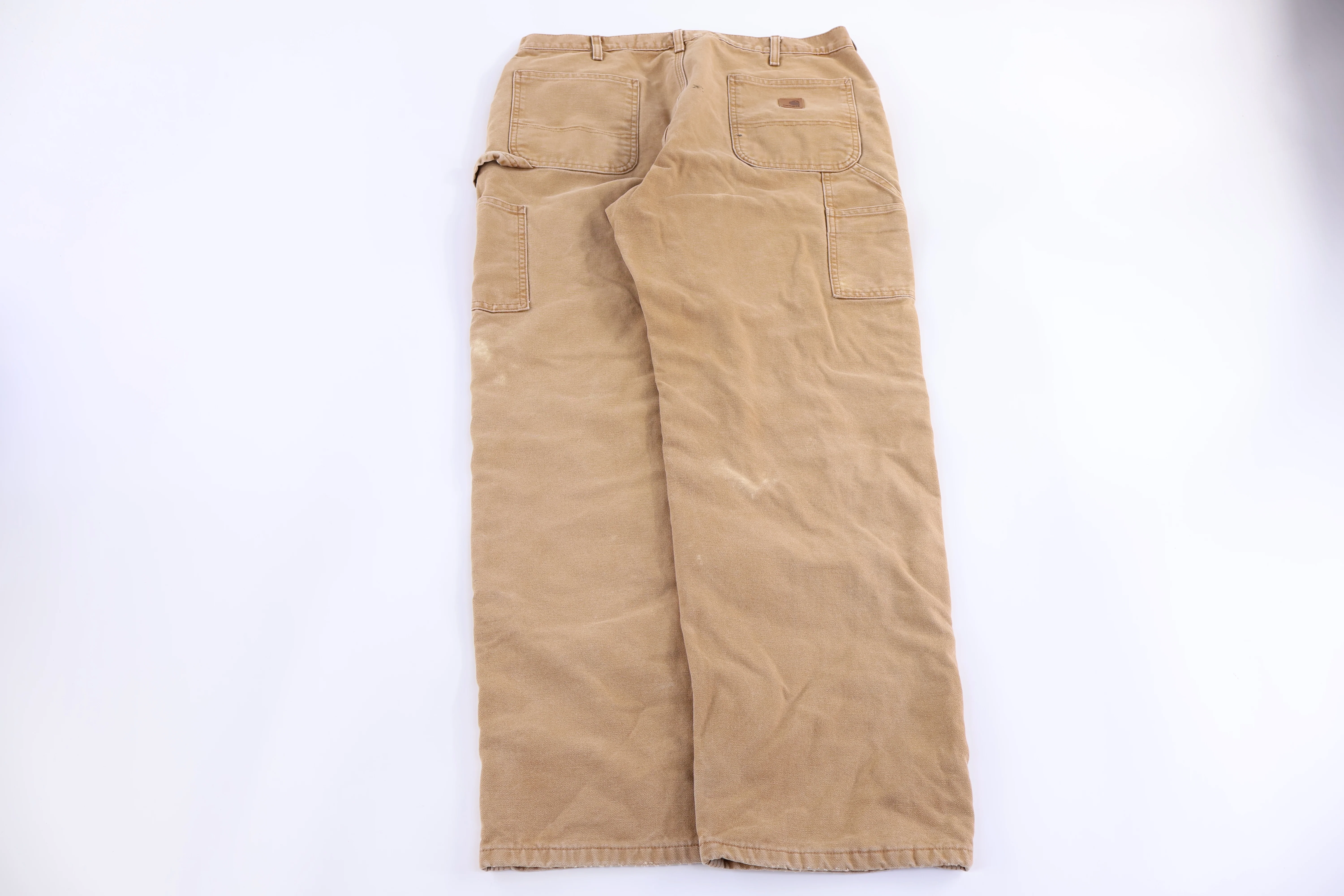 Carhartt Logo Patch Tan Flannel Lined Pants - Image 2
