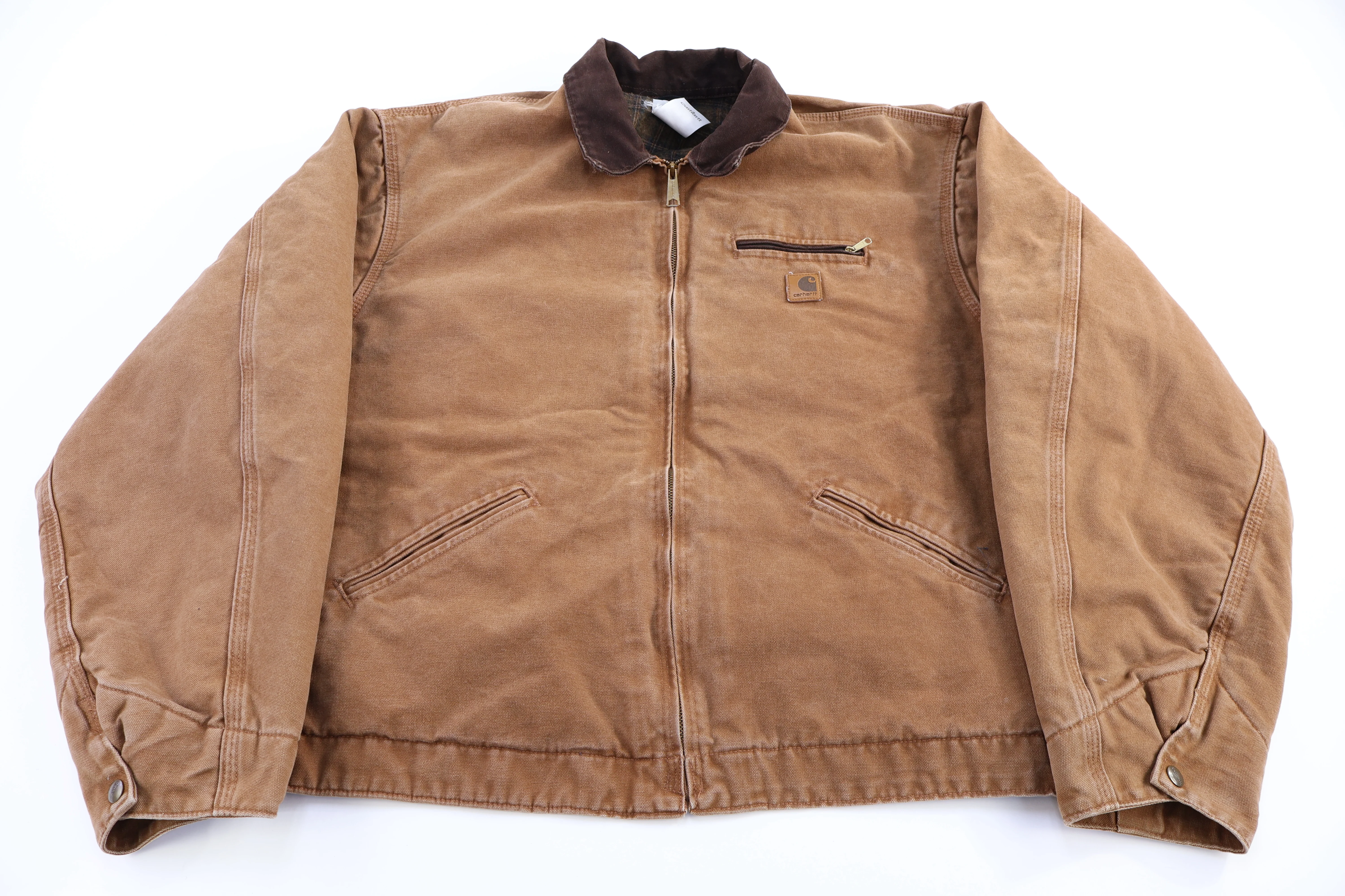 Carhartt Logo Patch Tan Full Zip Detroit Jacket