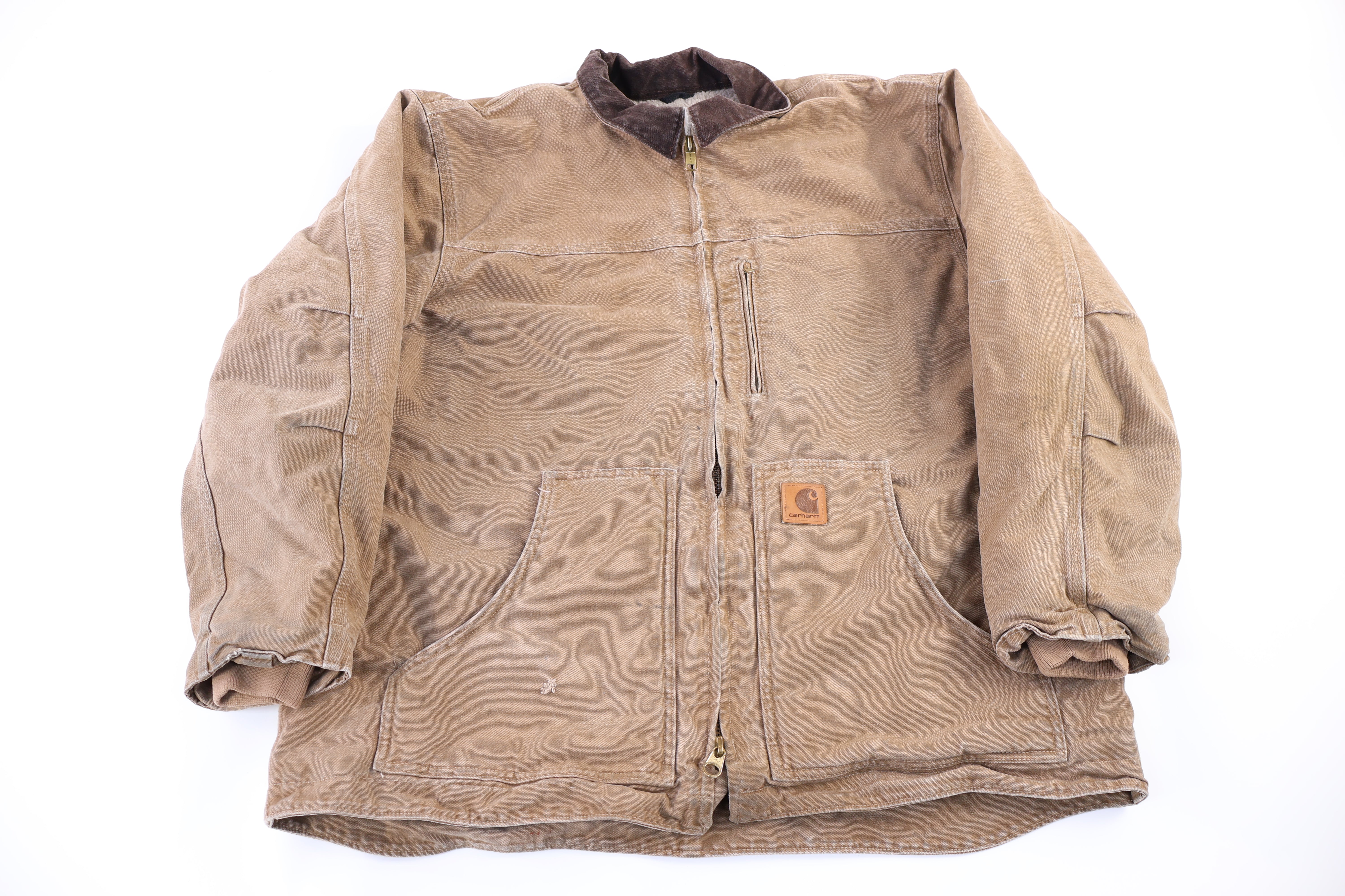 Carhartt Logo Patch Tan Full Zip Jacket