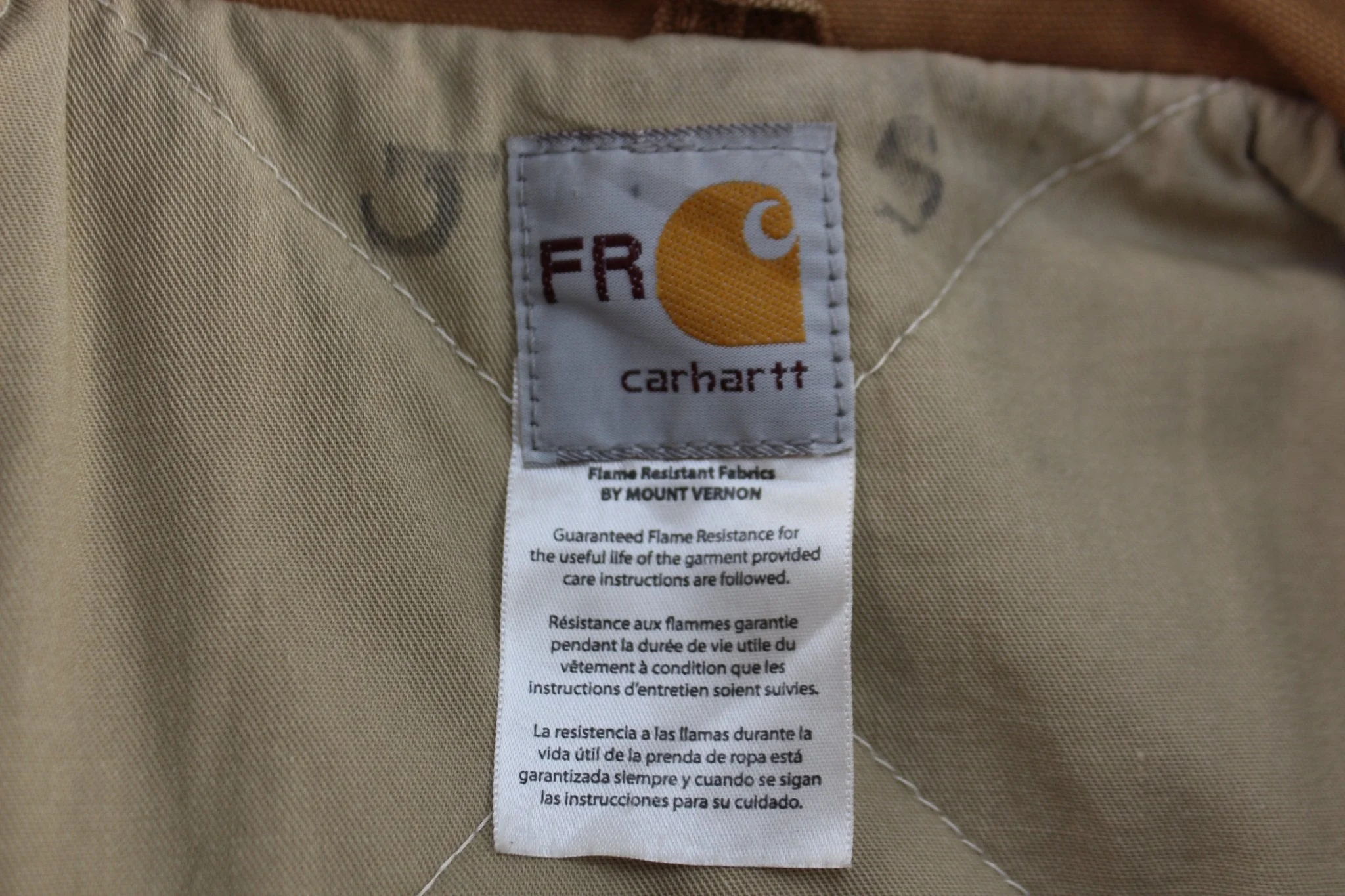 Carhartt Logo Patch Tan Full Zip Jacket - Image 5