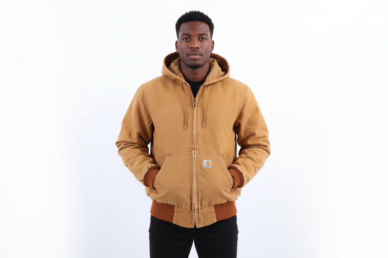 Carhartt Logo Patch Tan Full Zip Jacket