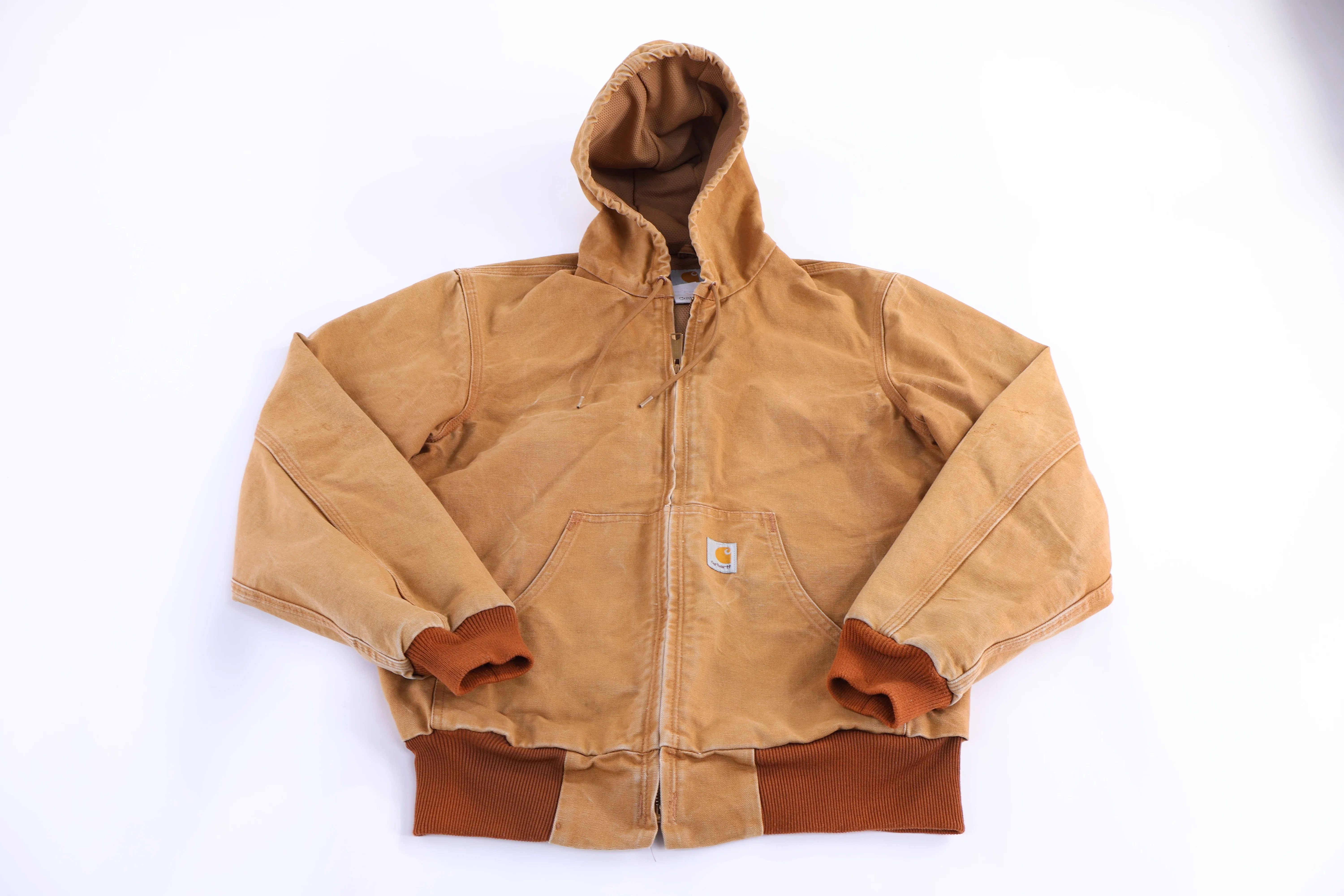 Carhartt Logo Patch Tan Full Zip Jacket - Image 2