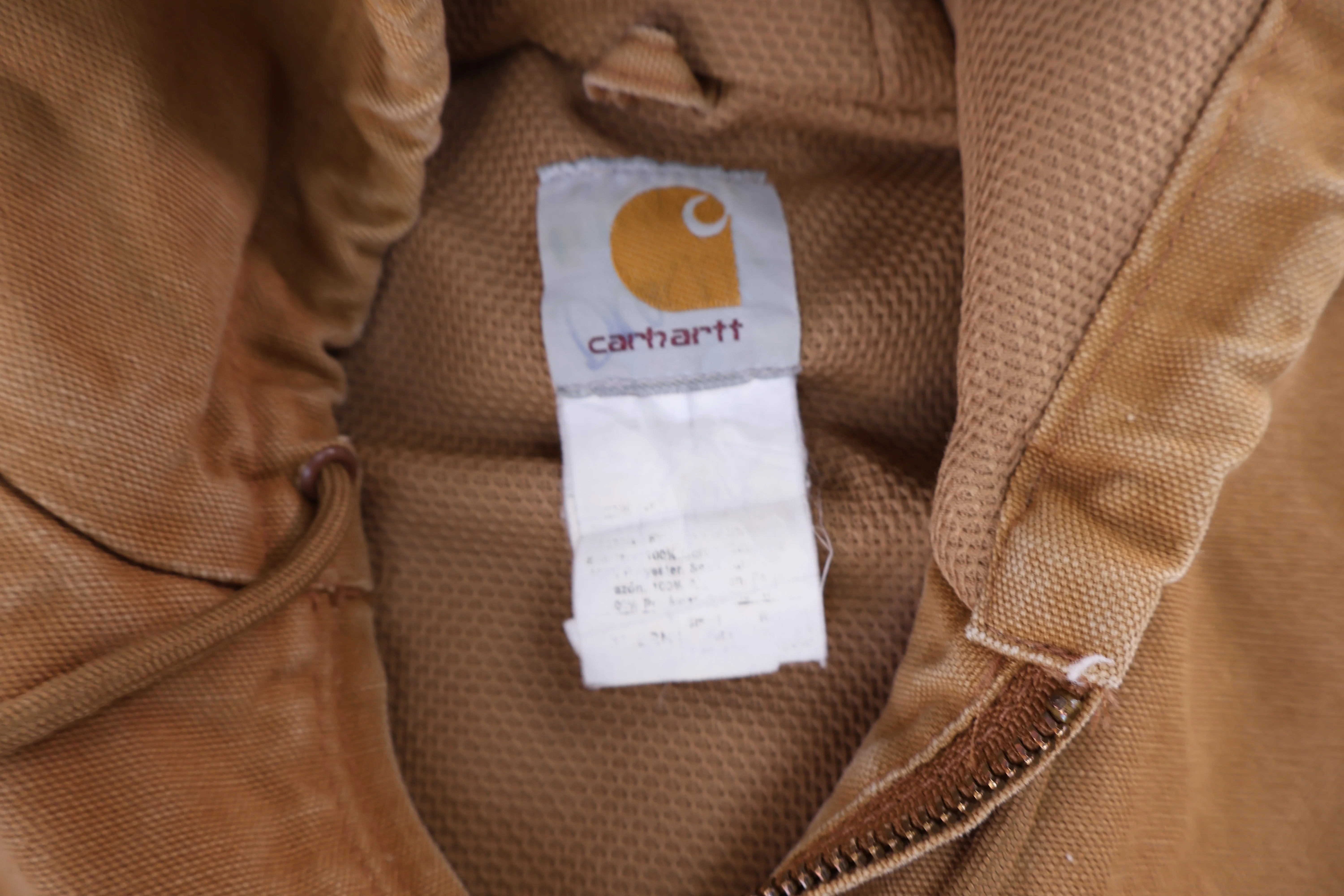 Carhartt Logo Patch Tan Full Zip Jacket - Image 4