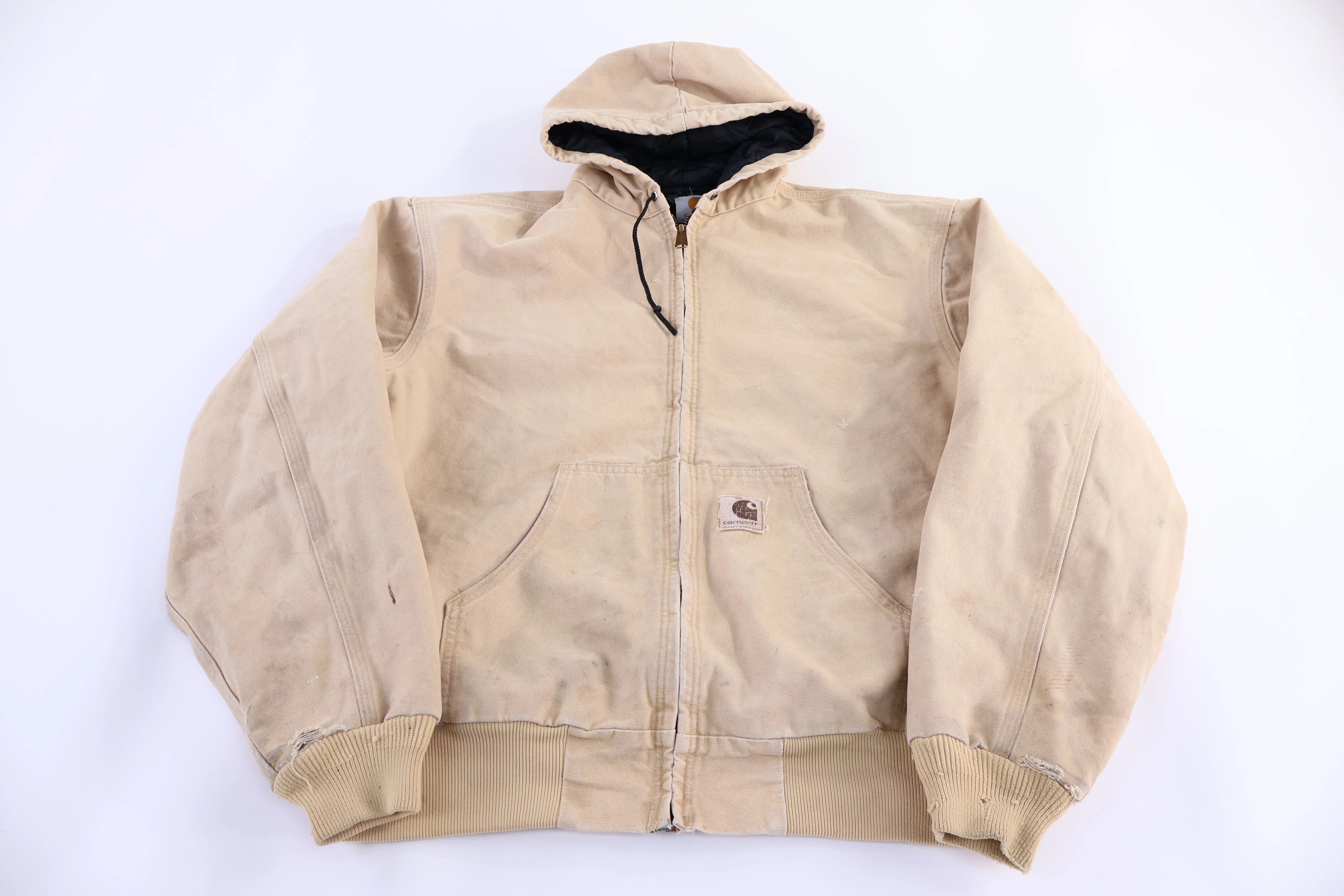 Carhartt Logo Patch Tan Full Zip Jacket
