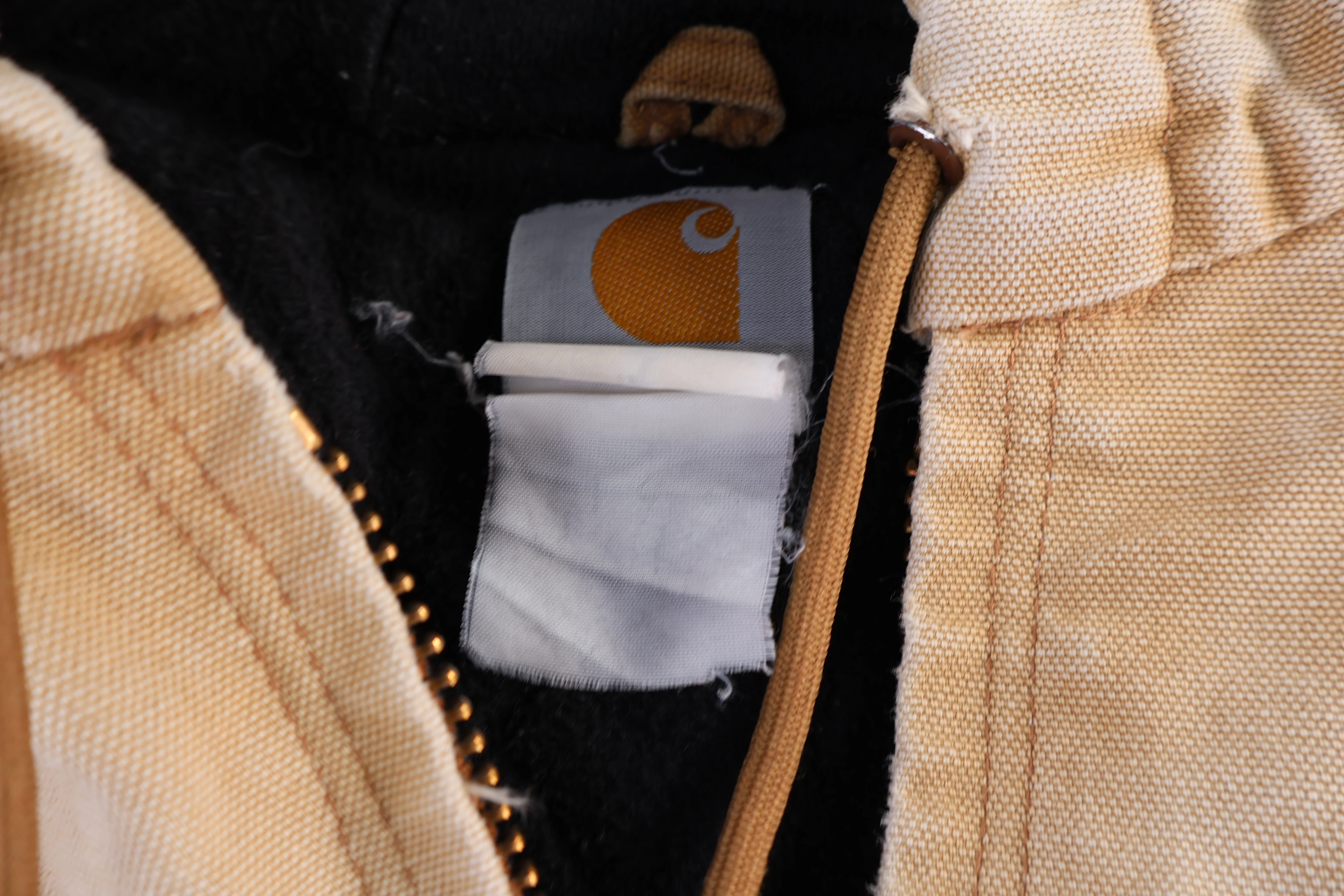 Carhartt Logo Patch Tan Full Zip Jacket - Image 4