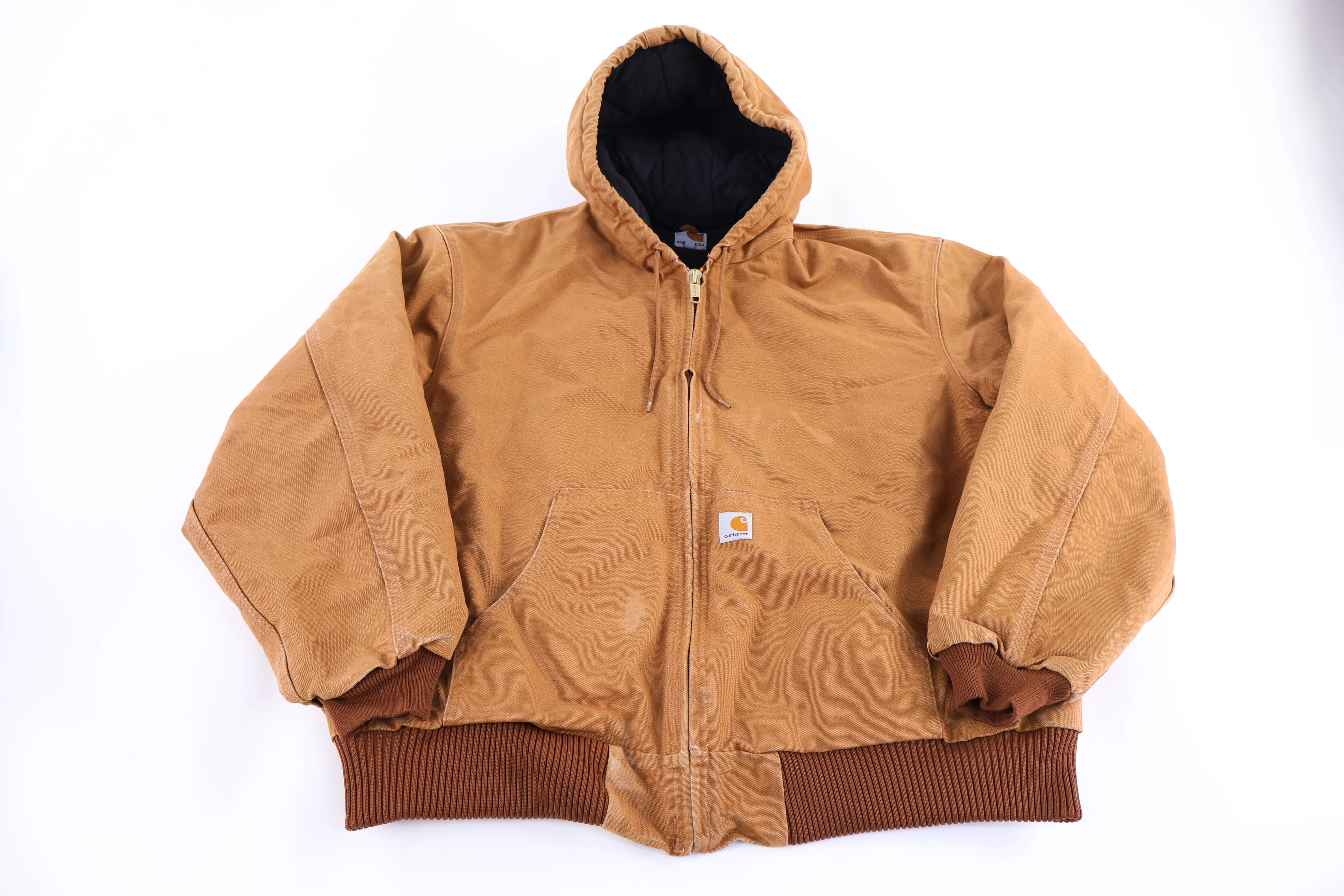 Carhartt Logo Patch Tan Full Zip Jacket