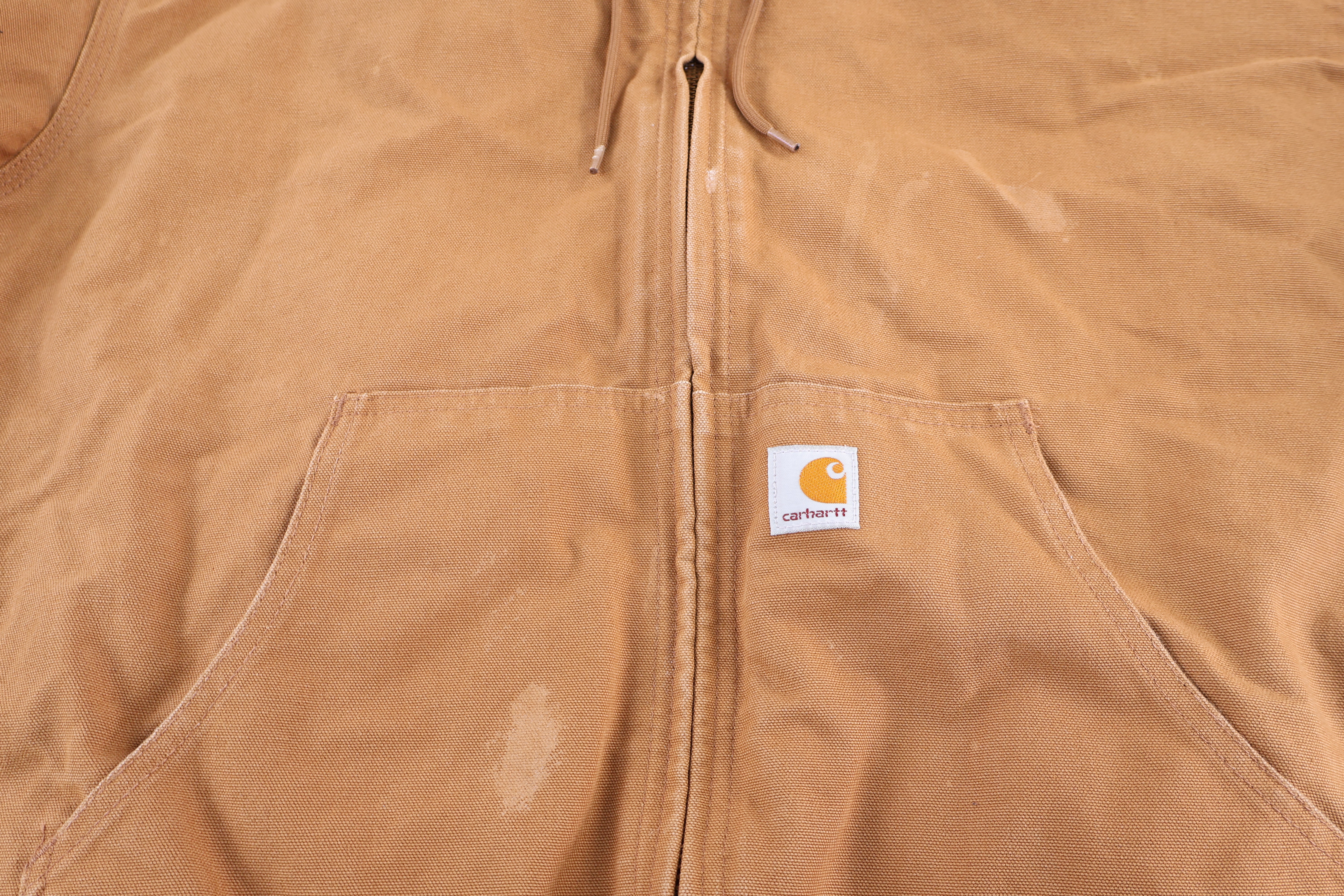 Carhartt Logo Patch Tan Full Zip Jacket - Image 3