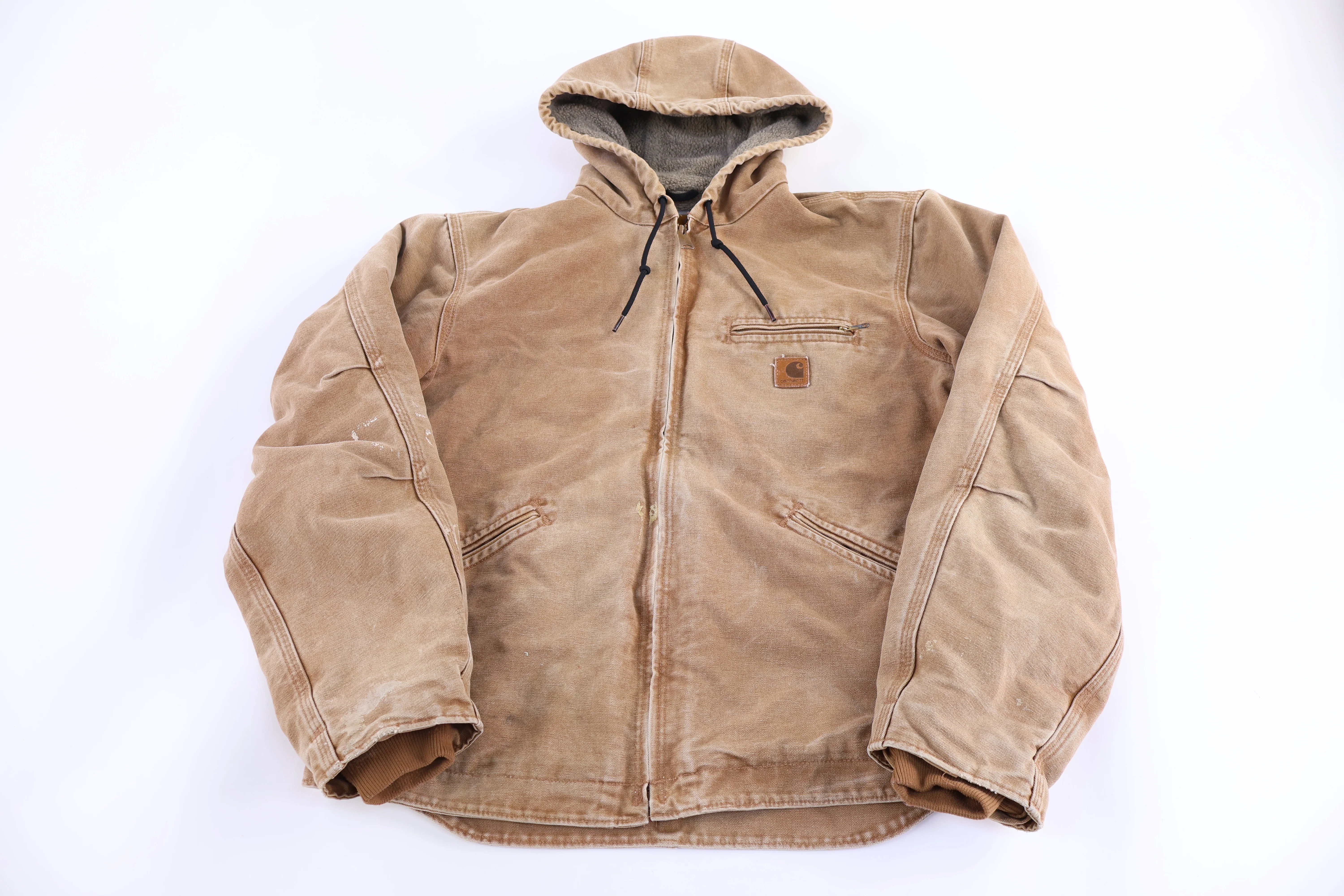Carhartt Logo Patch Tan Full Zip Jacket