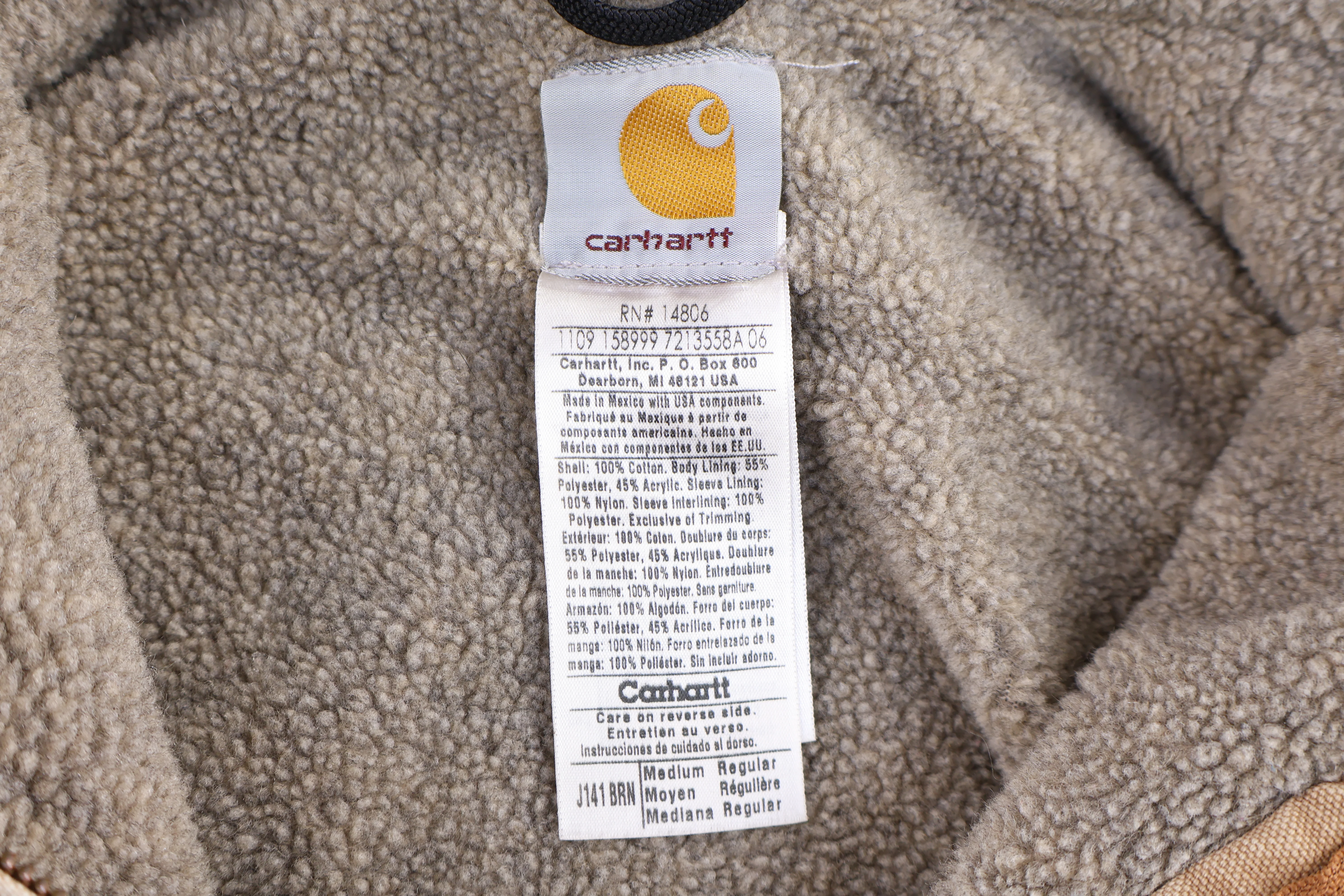 Carhartt Logo Patch Tan Full Zip Jacket - Image 5