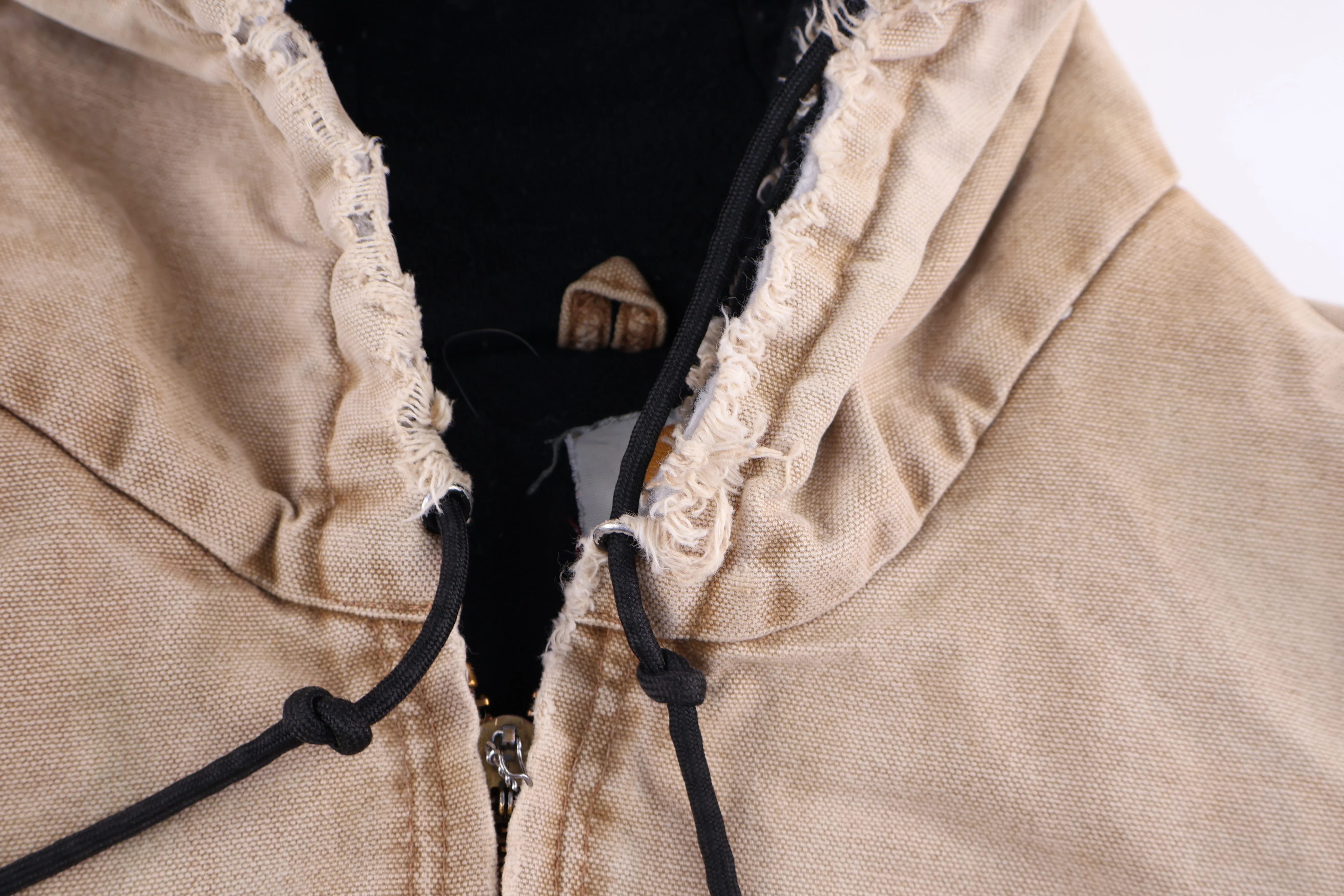 Carhartt Logo Patch Tan Full Zip Jacket - Image 3