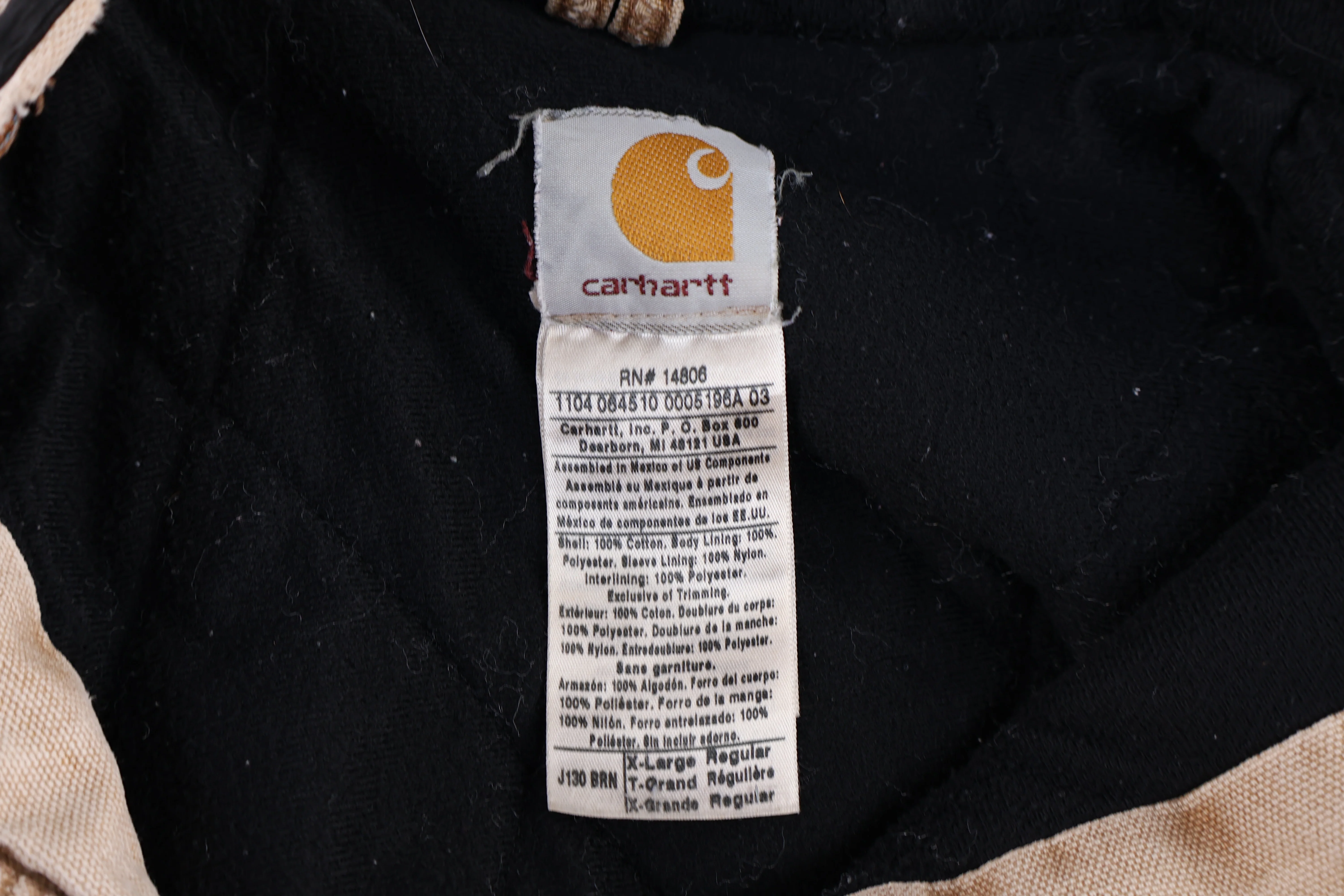 Carhartt Logo Patch Tan Full Zip Jacket - Image 5