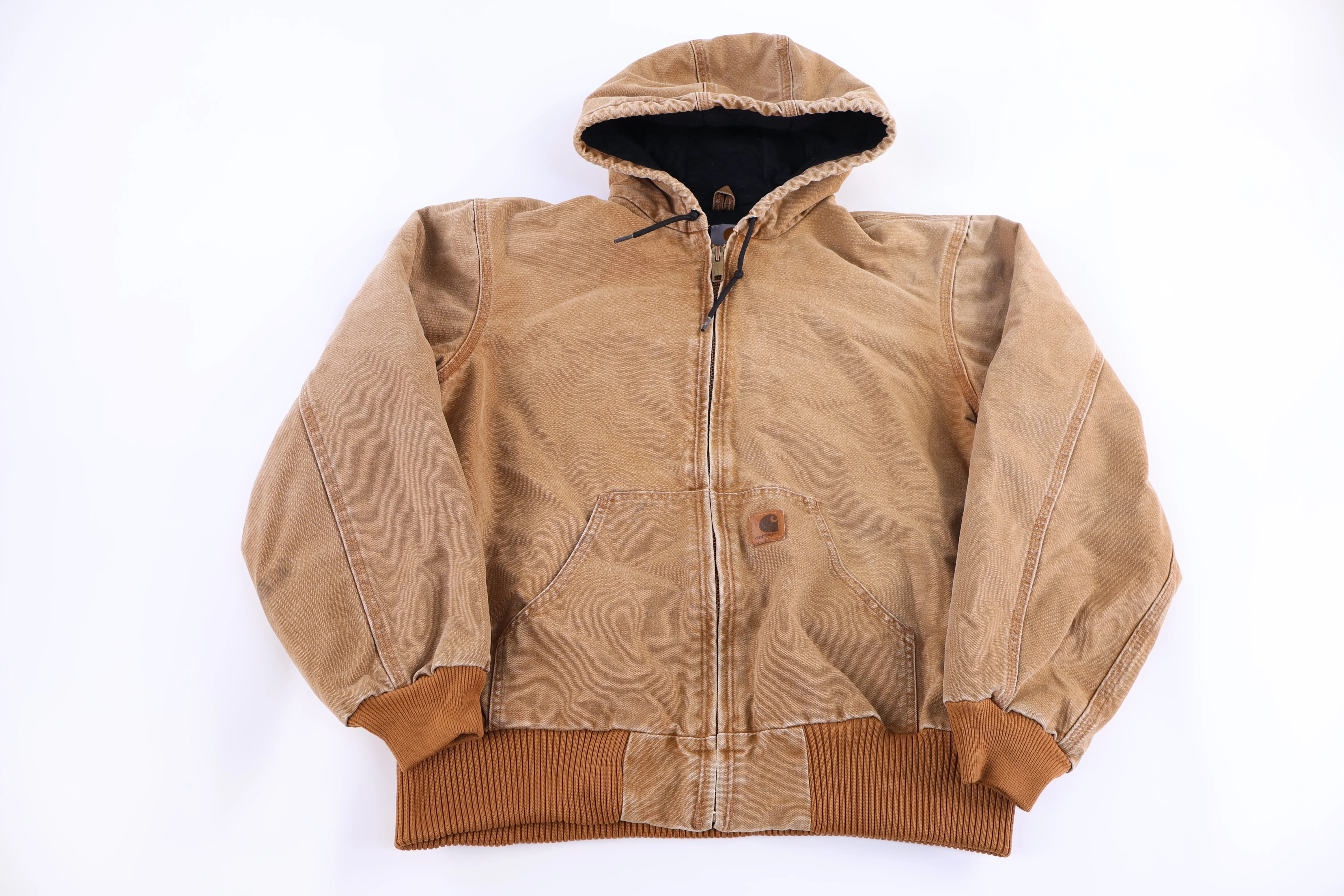 Carhartt Logo Patch Tan Full Zip Jacket