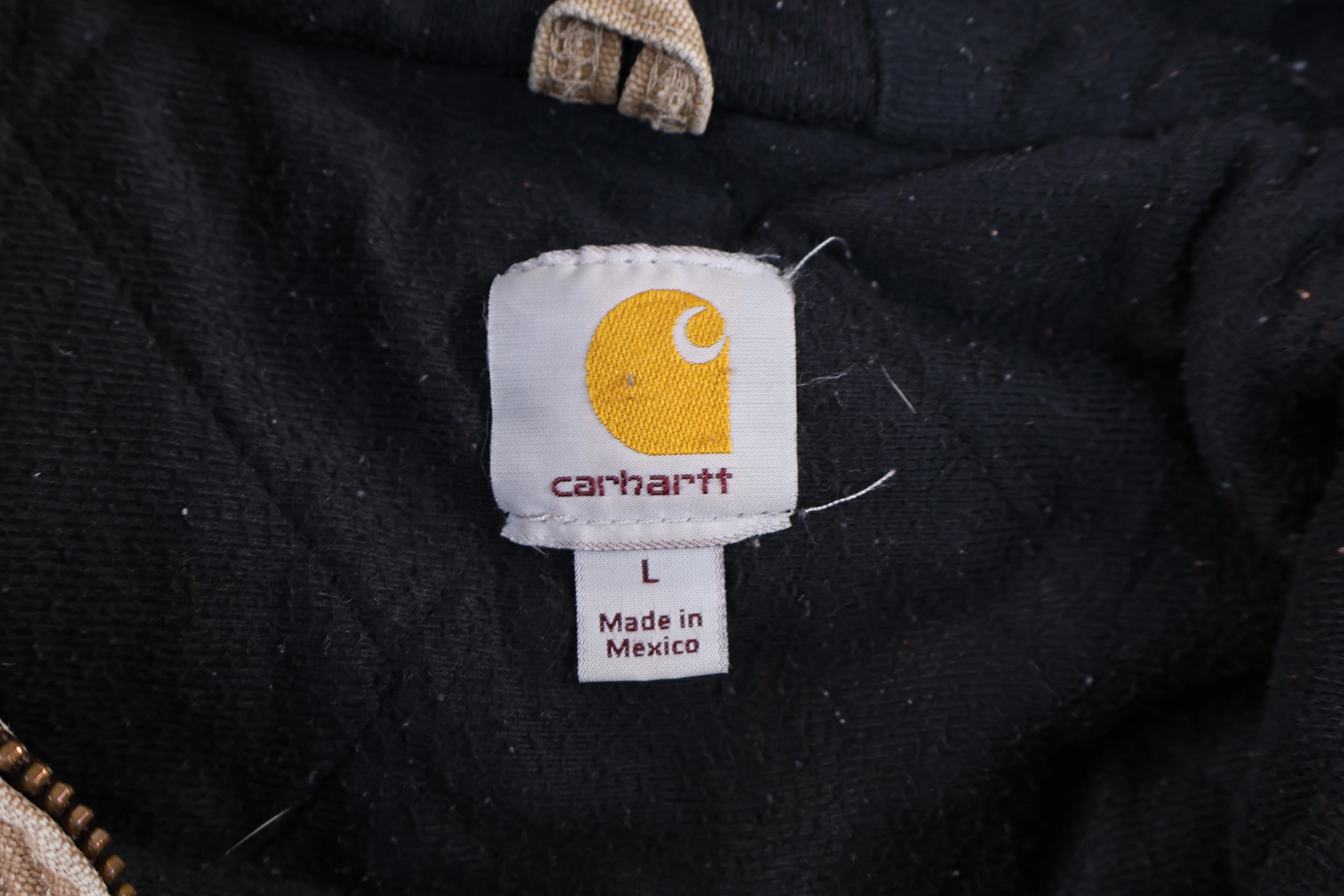Carhartt Logo Patch Tan Full Zip Jacket - Image 3