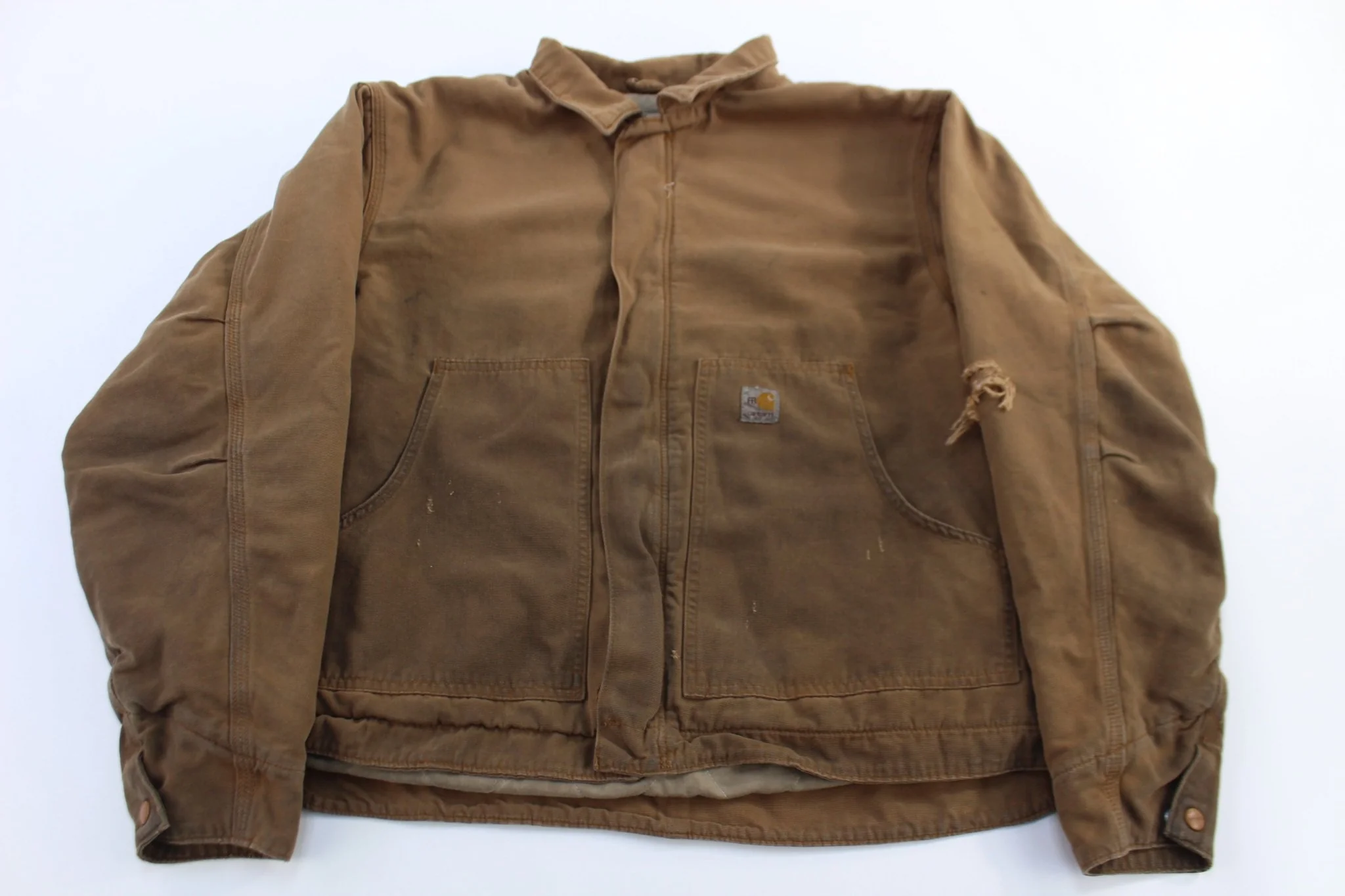 Carhartt Logo Patch Tan Full Zip Jacket