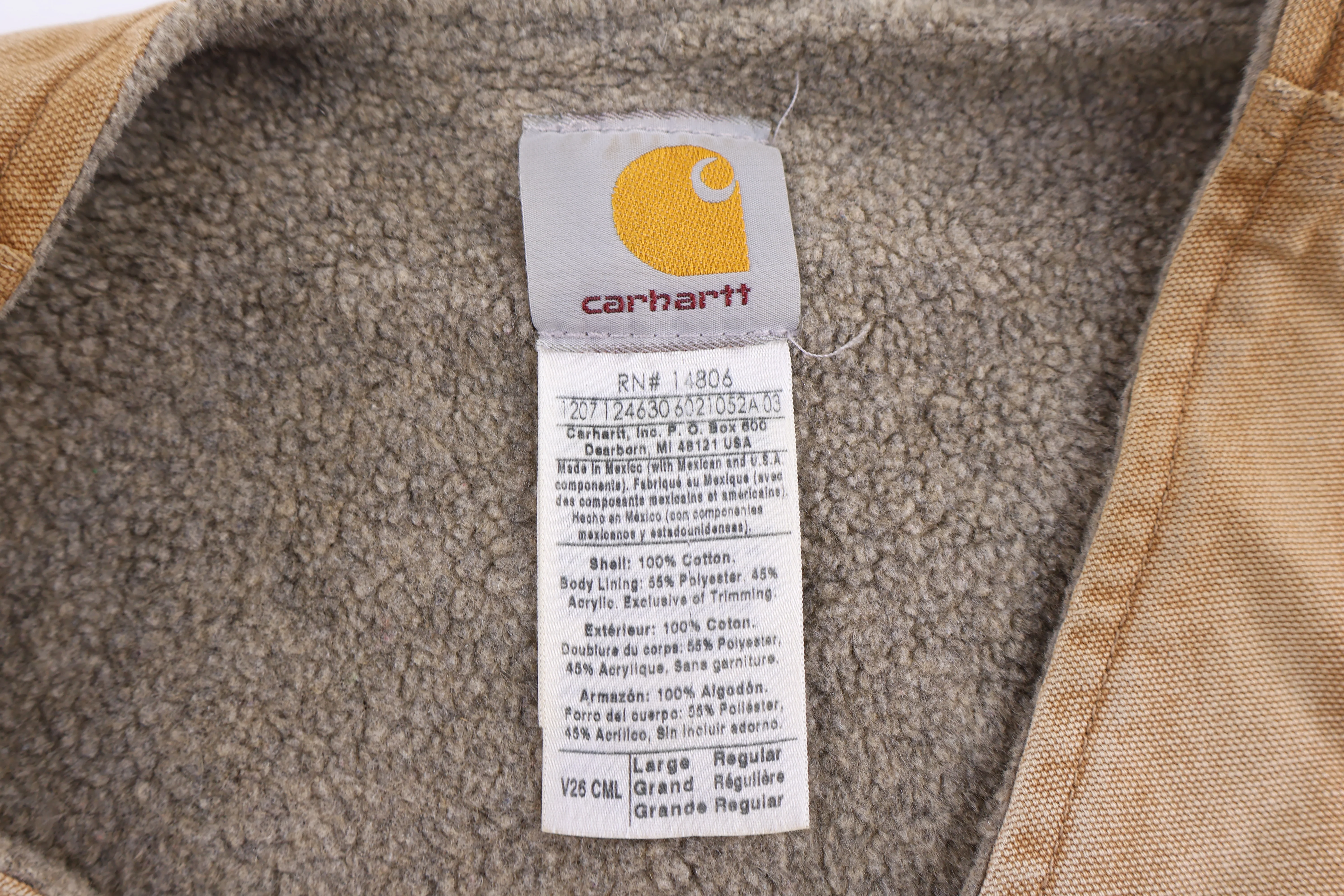 Carhartt Logo Patch Tan Full Zip Vest - Image 3