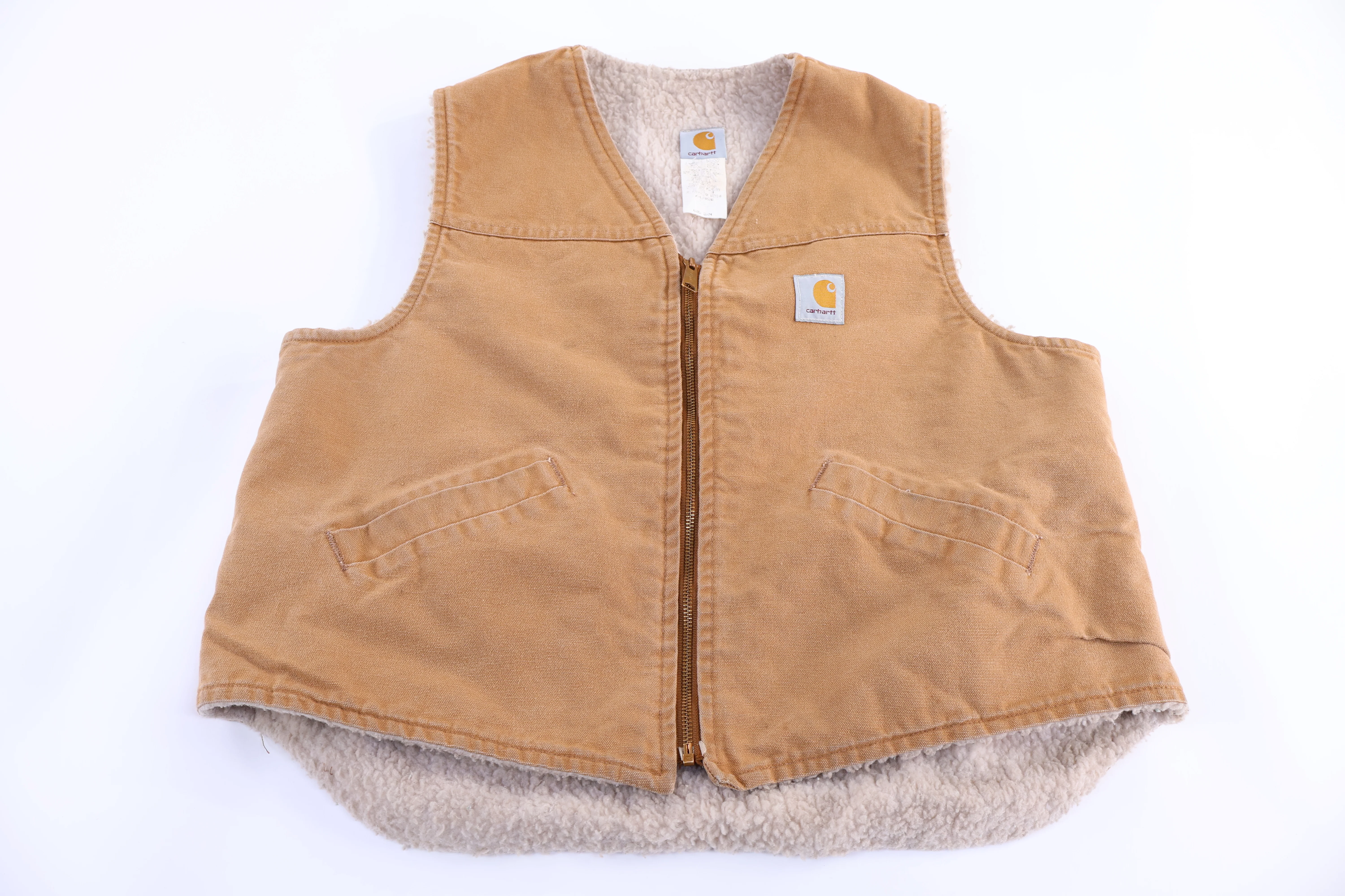 Carhartt Logo Patch Tan Full Zip Vest