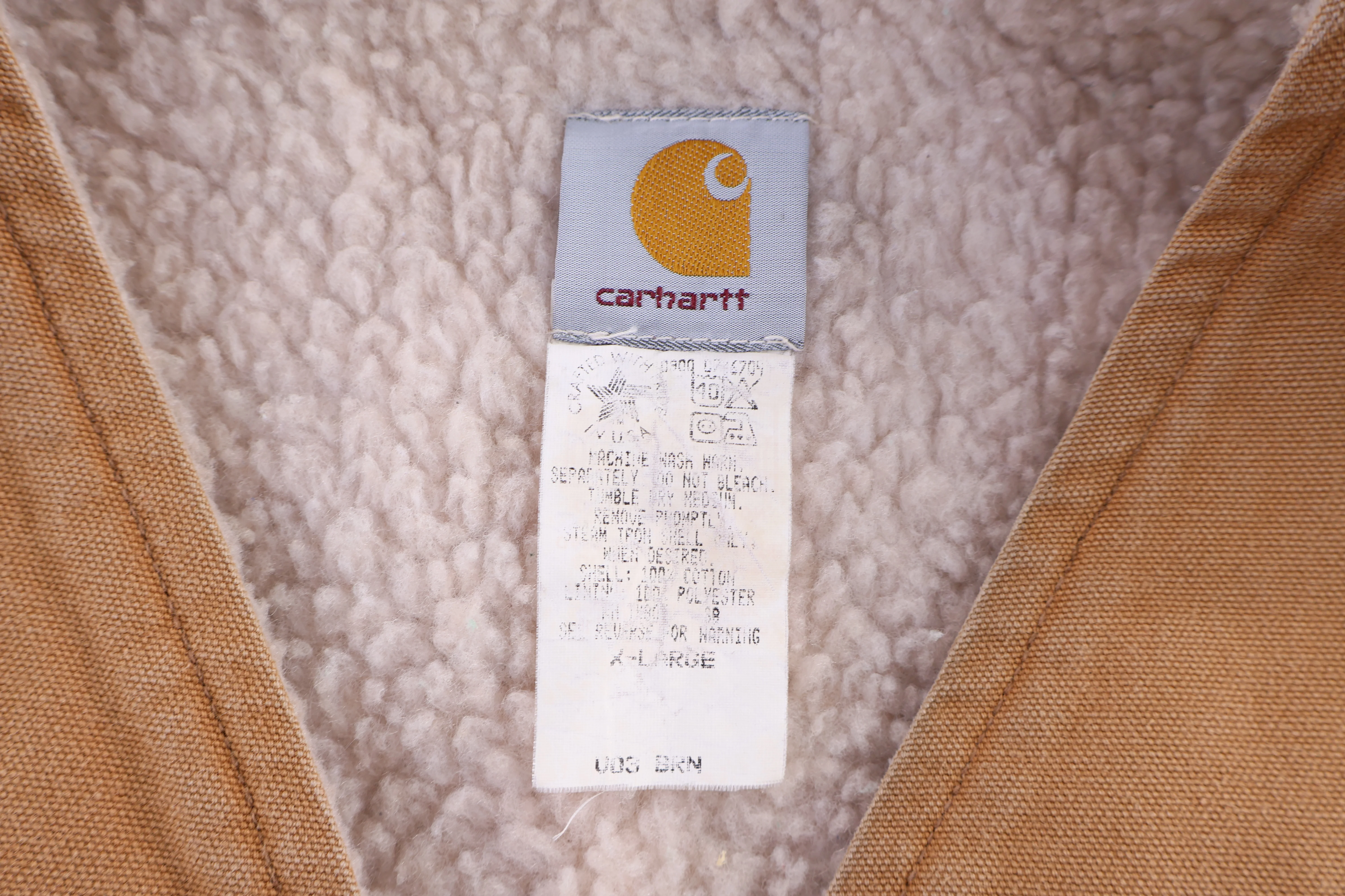 Carhartt Logo Patch Tan Full Zip Vest - Image 4