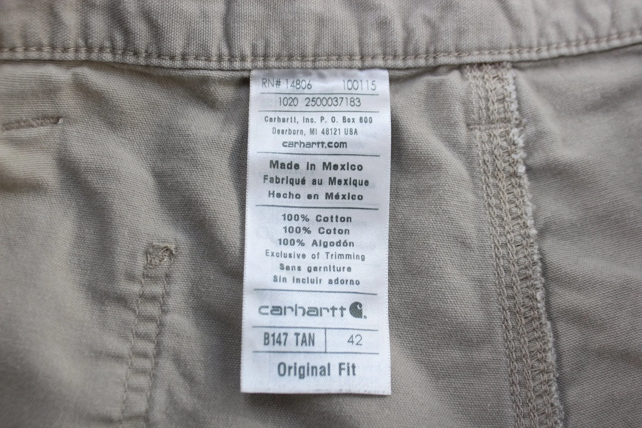 Carhartt Logo Patch Tan Original Fit Shorts - Image 3
