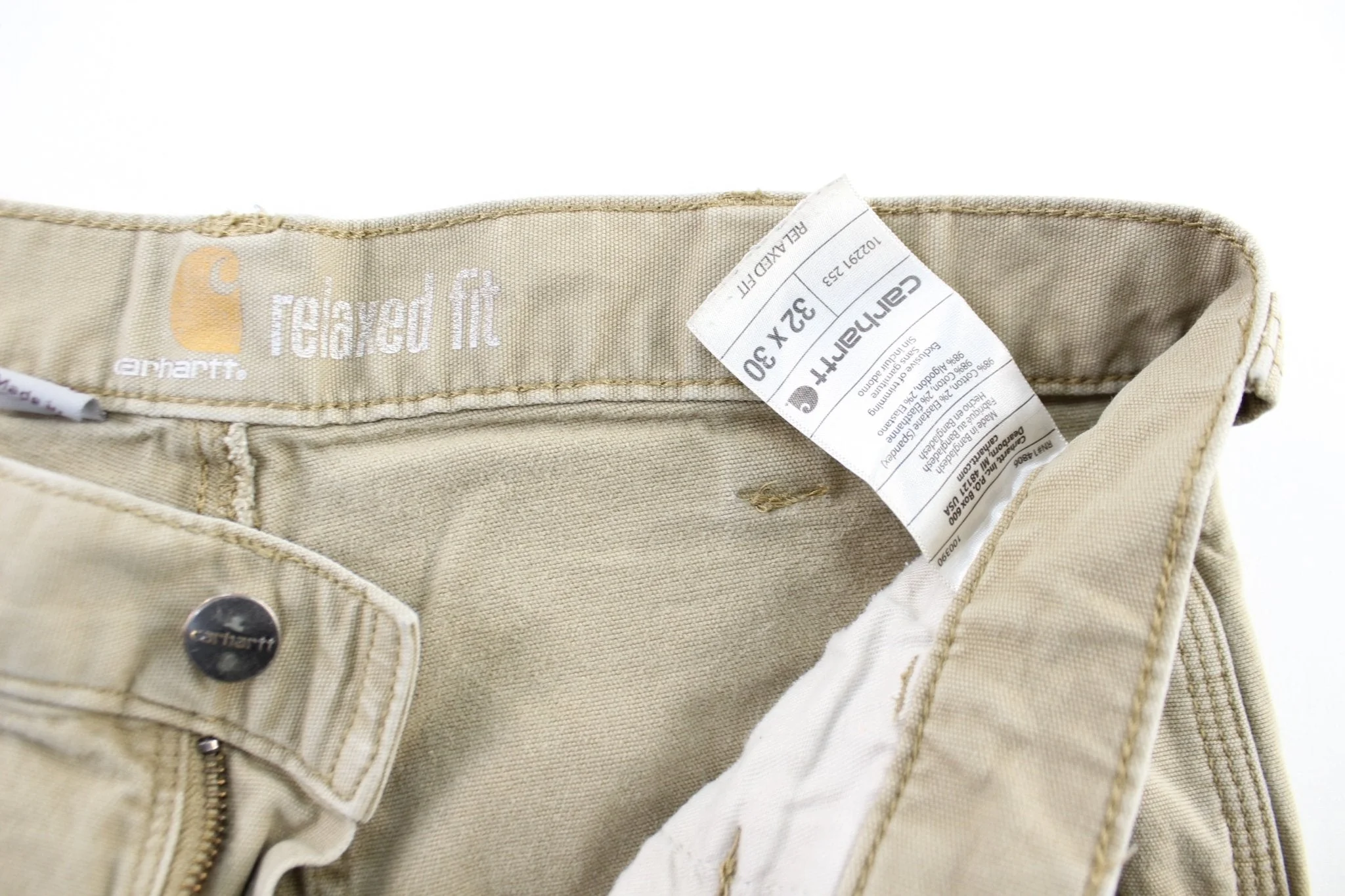Carhartt Logo Patch Tan Pants - Image 3