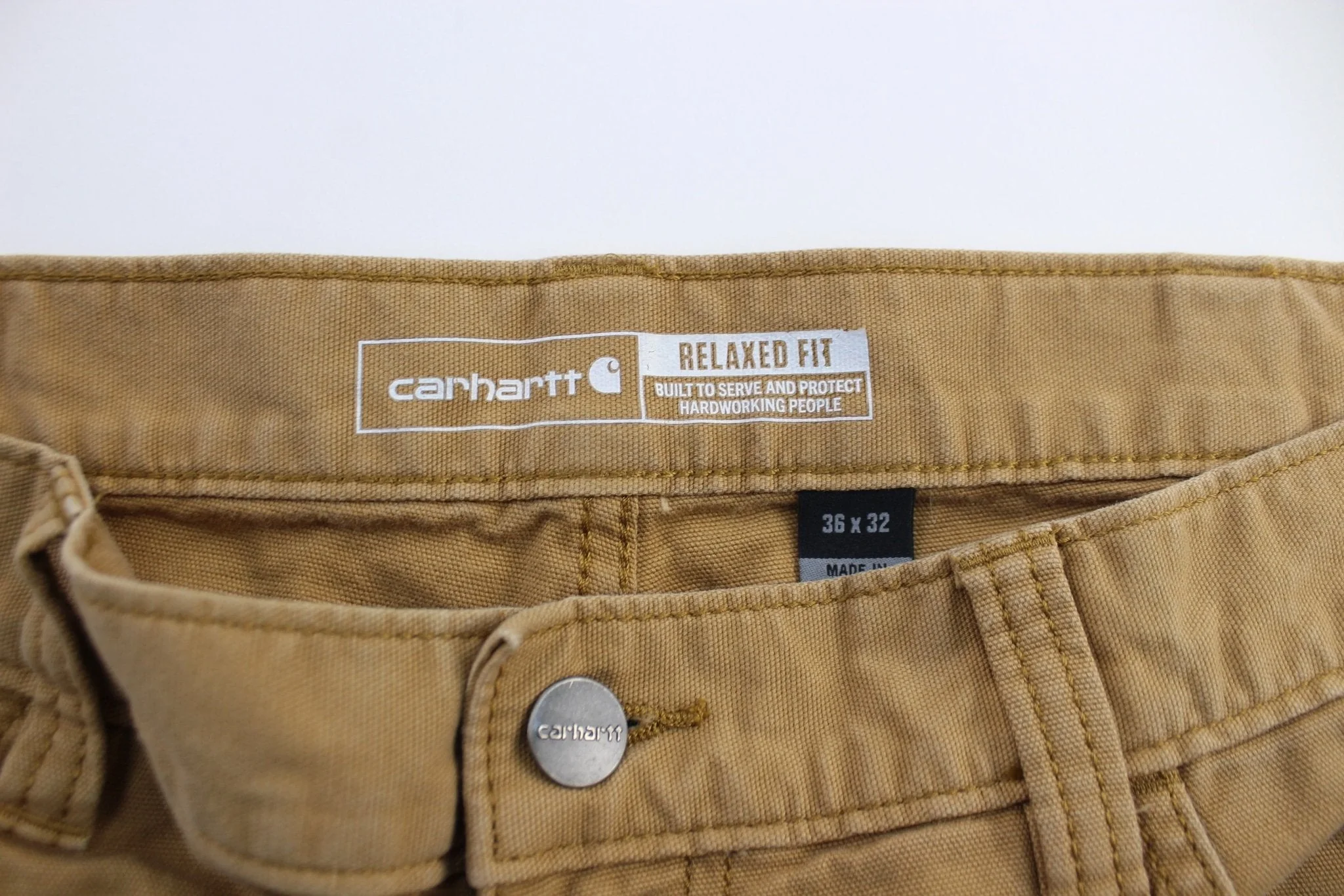 Carhartt Logo Patch Tan Pants - Image 3