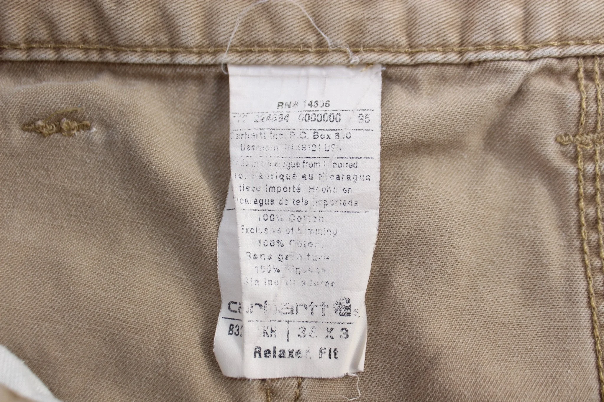 Carhartt Logo Patch Tan Pants - Image 4