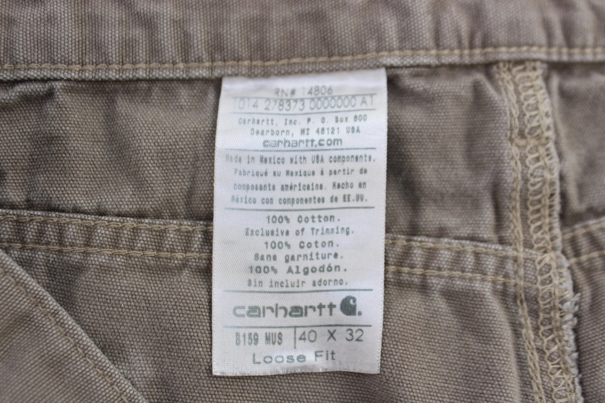 Carhartt Logo Patch Tan Pants - Image 4