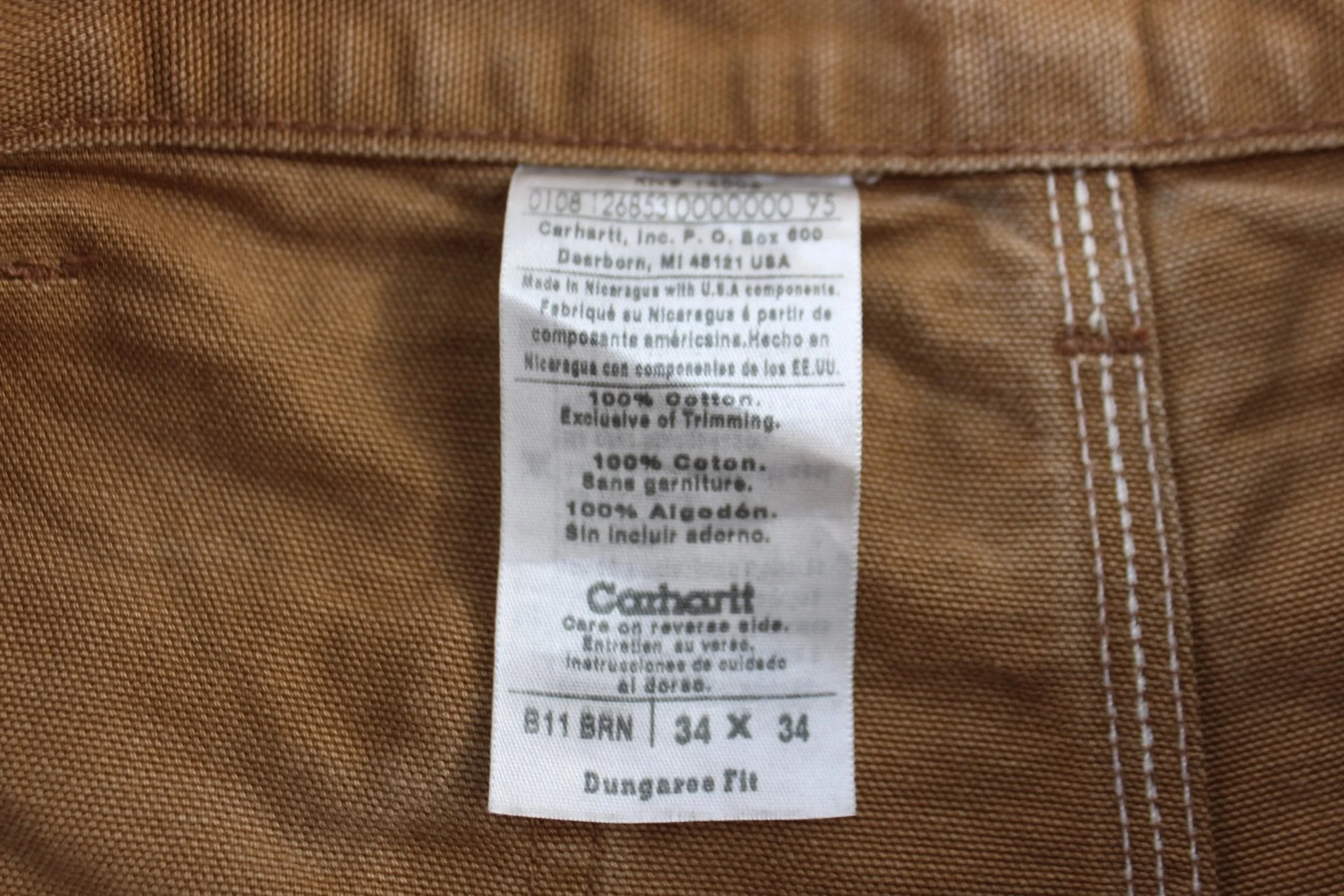 Carhartt Logo Patch Tan Pants - Image 3
