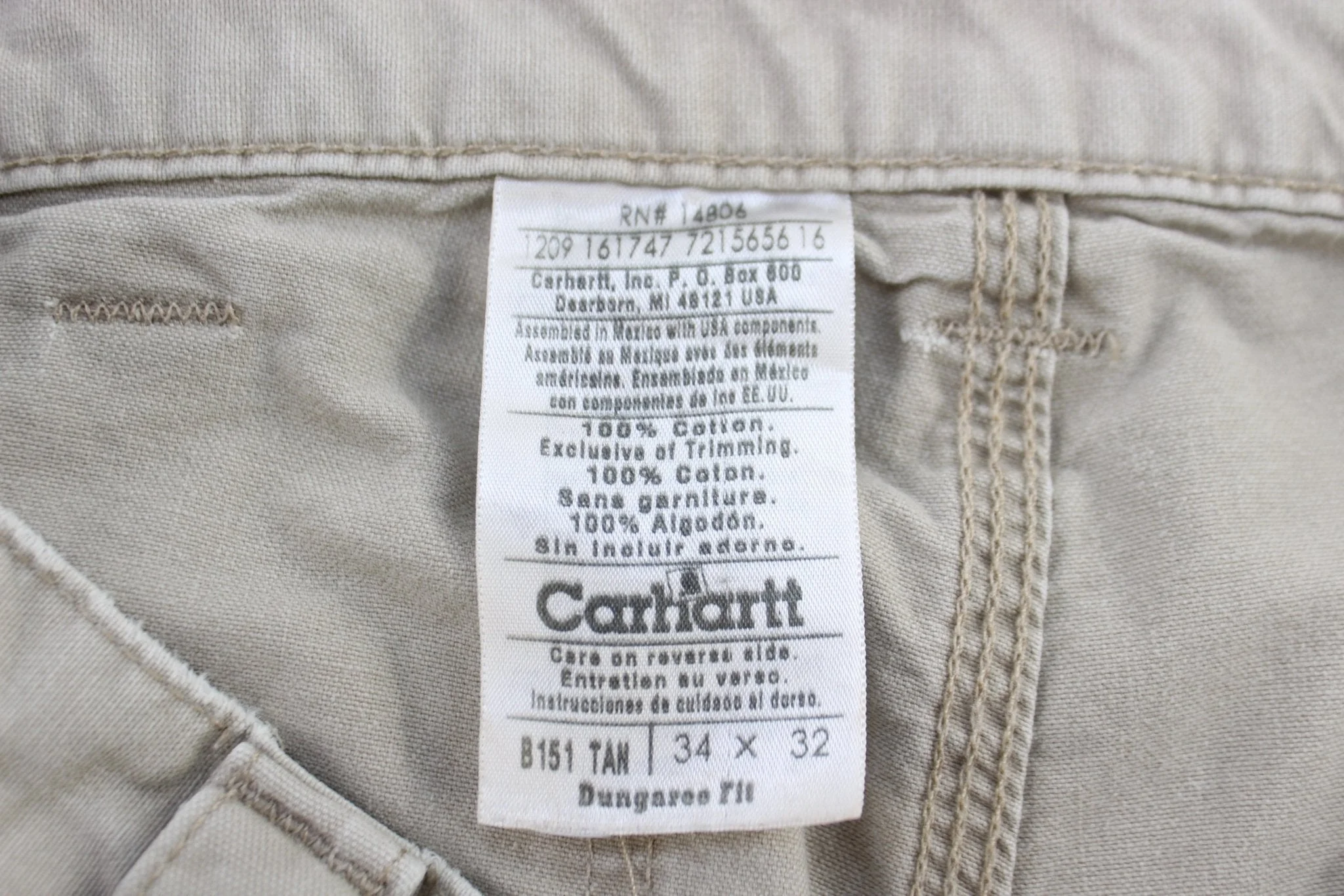 Carhartt Logo Patch Tan Pants - Image 4