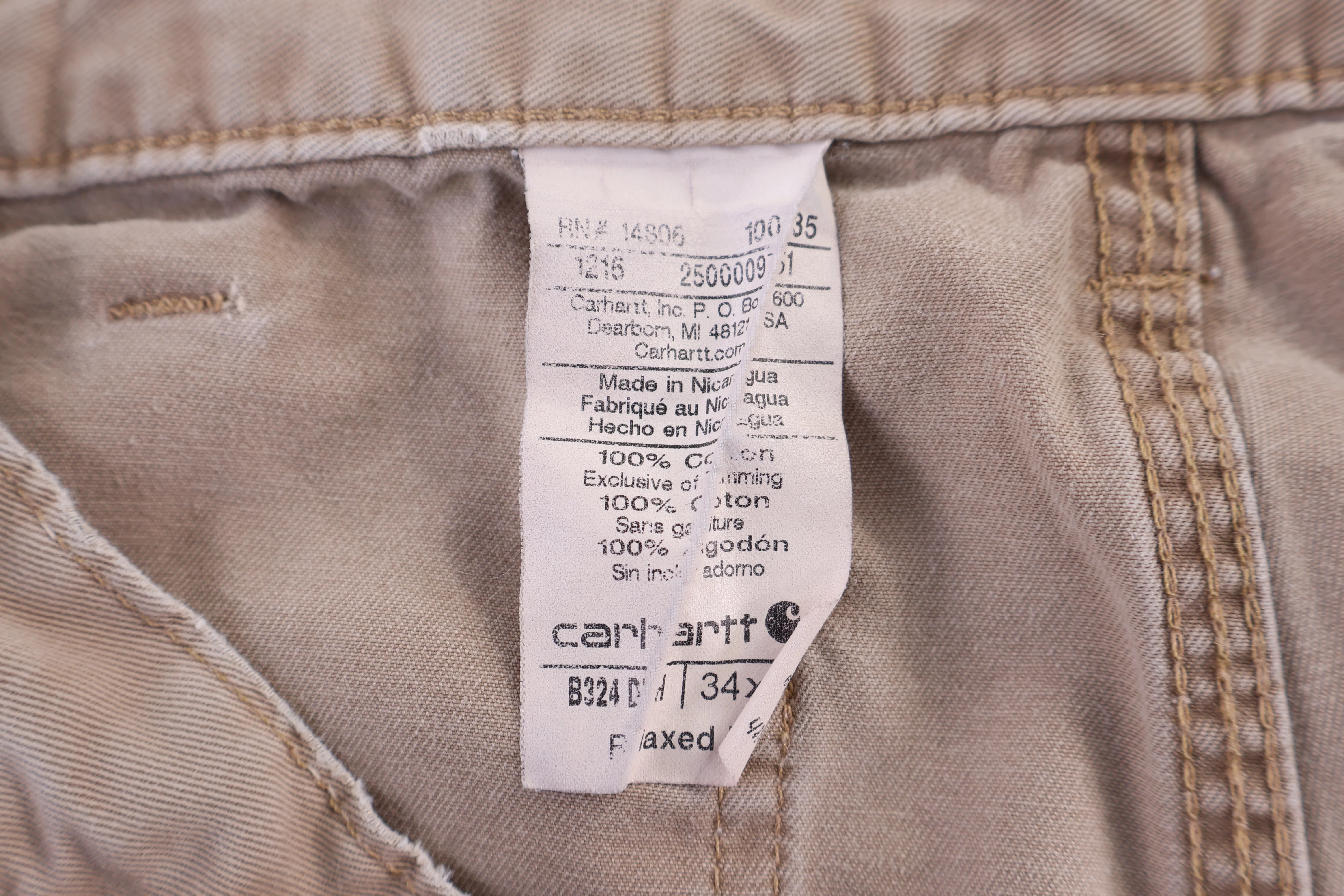 Carhartt Logo Patch Tan Pants - Image 3