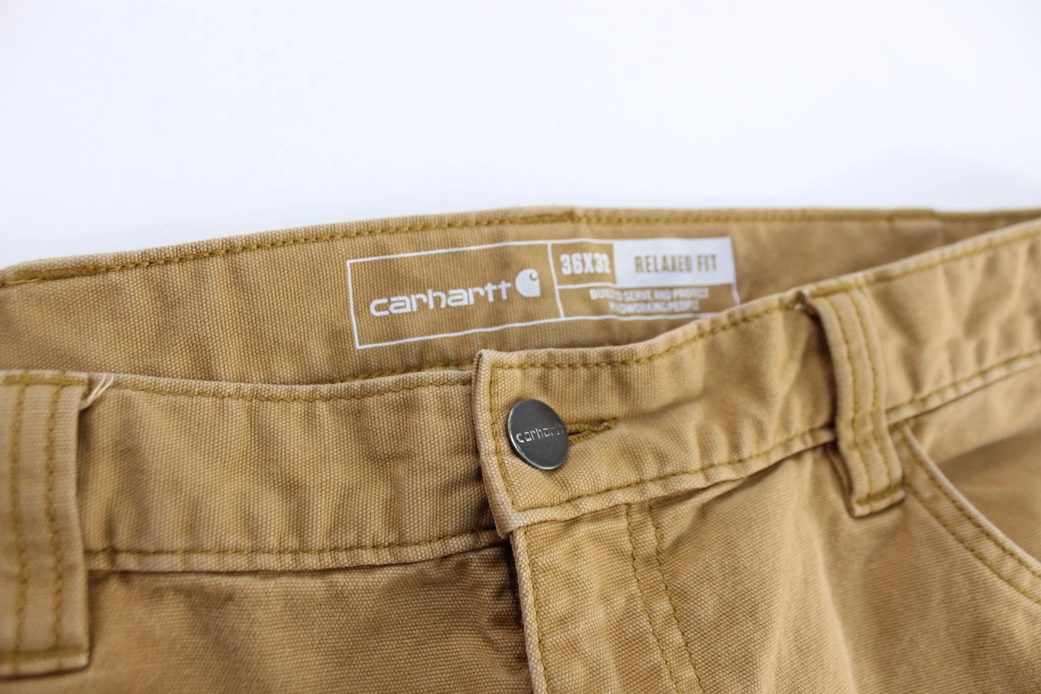 Carhartt Logo Patch Tan Relaxed Fit Pants - Image 4